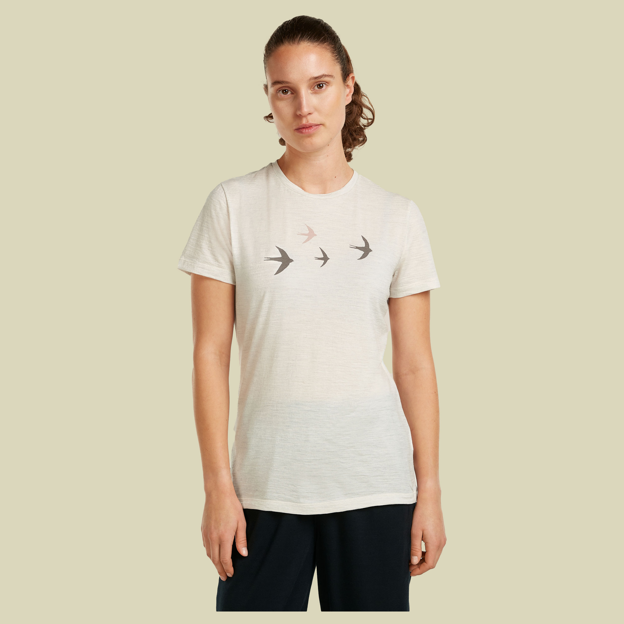 Merino 150 Tech Lite SS Tee Bird Transit Women XL beige - ecru heather