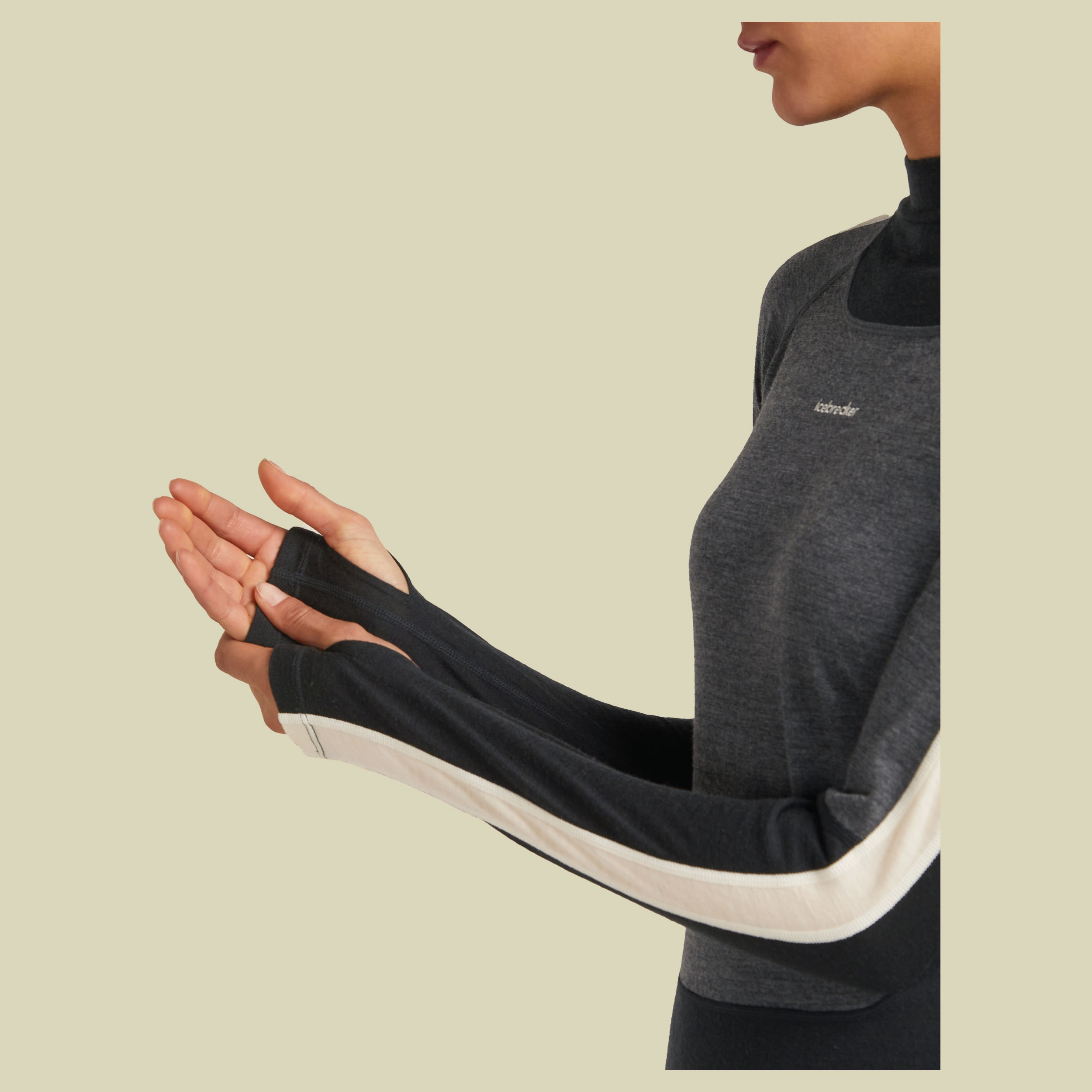 Merino 200 Oasis+ LS High Neck Women XL grau - black/jet hthr/undyed/CB