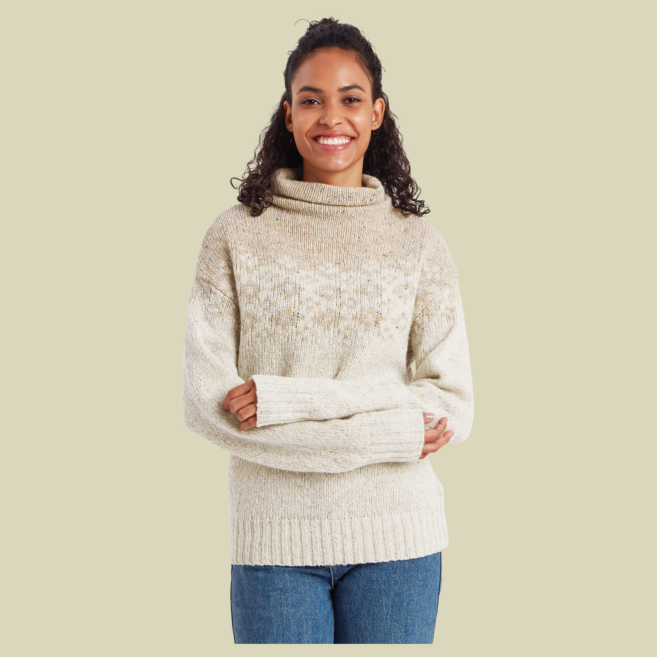 Mandari Mock Neck Sweater Women S beige - Farbe peetho