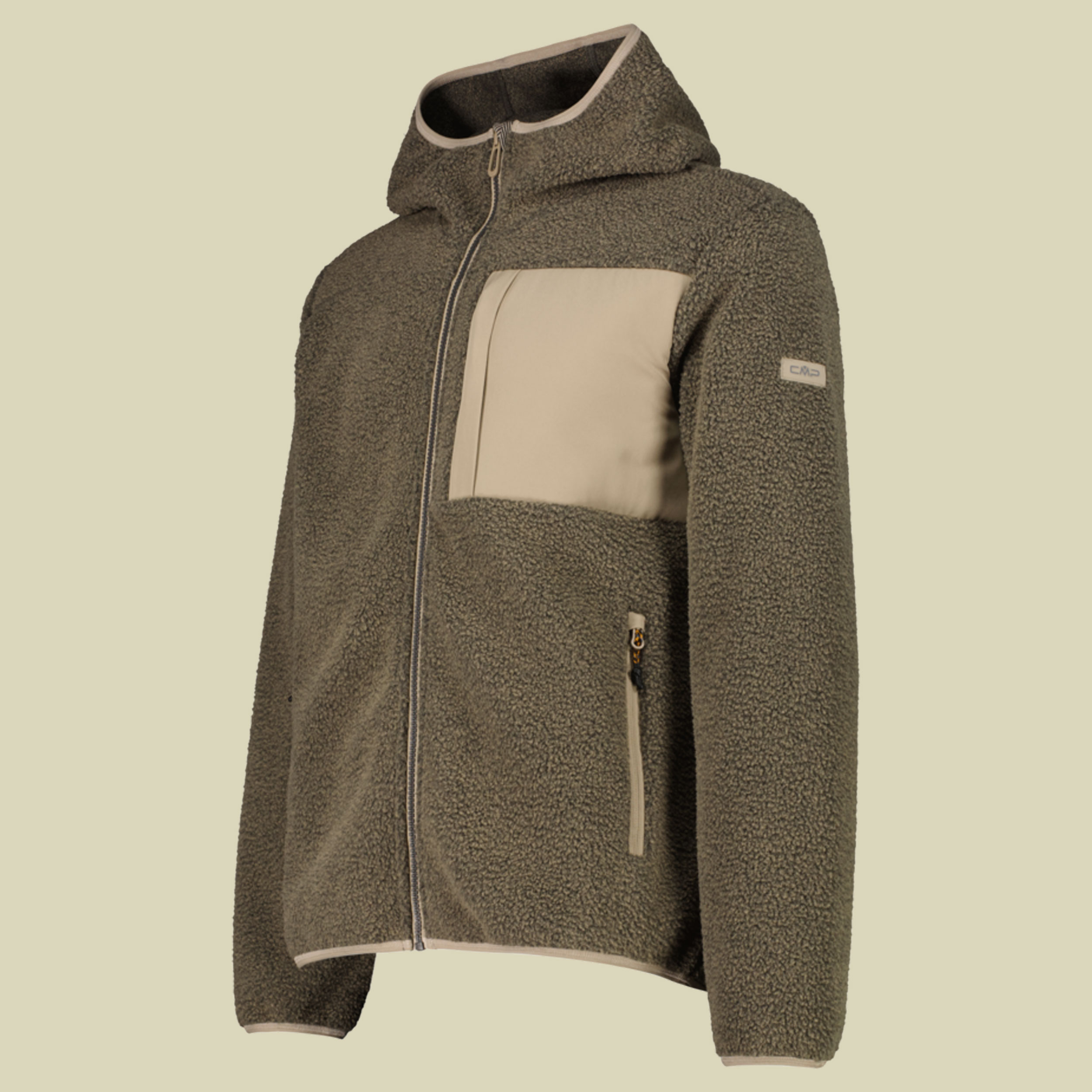 Jacket Fix Hood Teddy Fur Men 36P3087 48 beige - teak melange P727