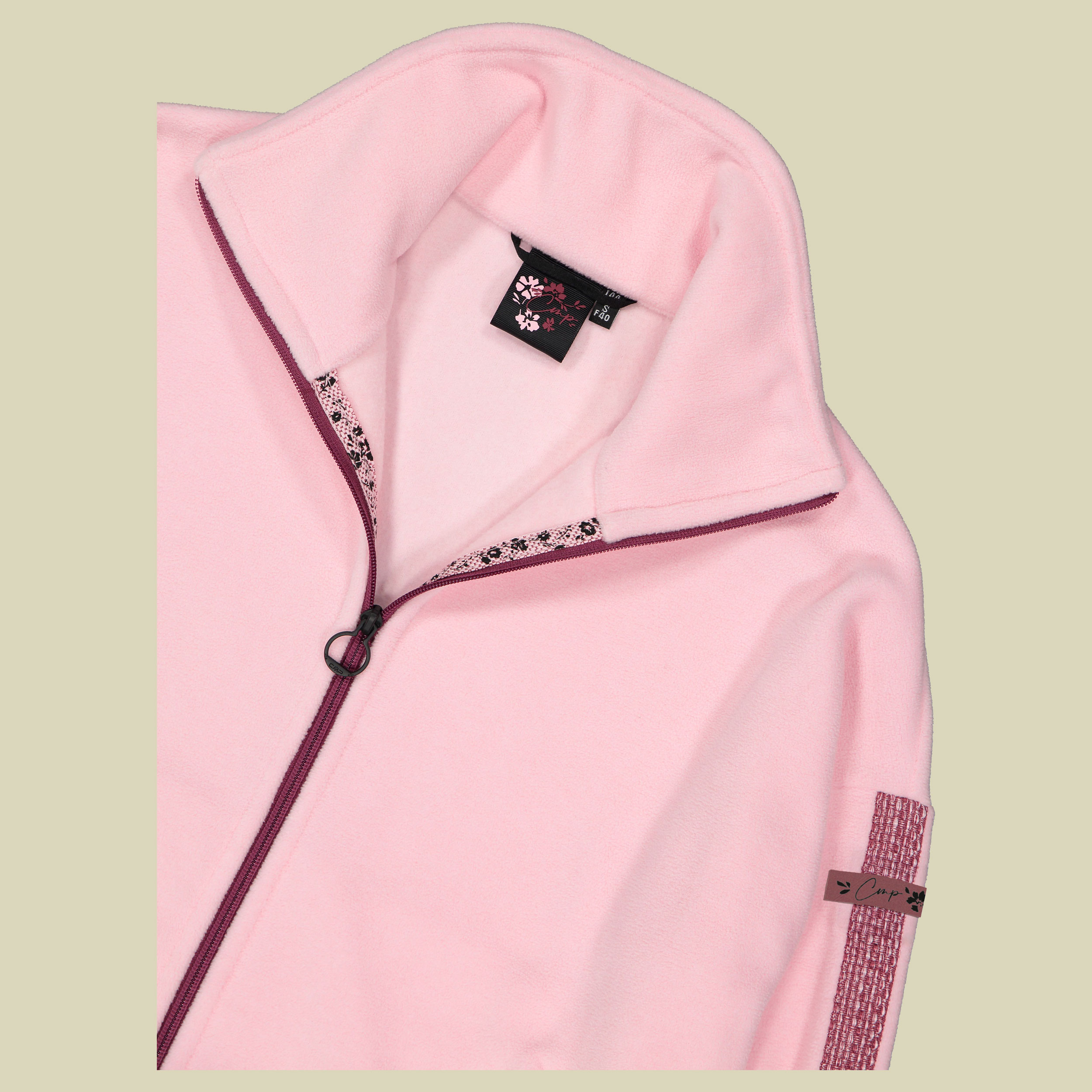 Woman Jacket Arctic Fleece 44 pink - Farbe pink melange