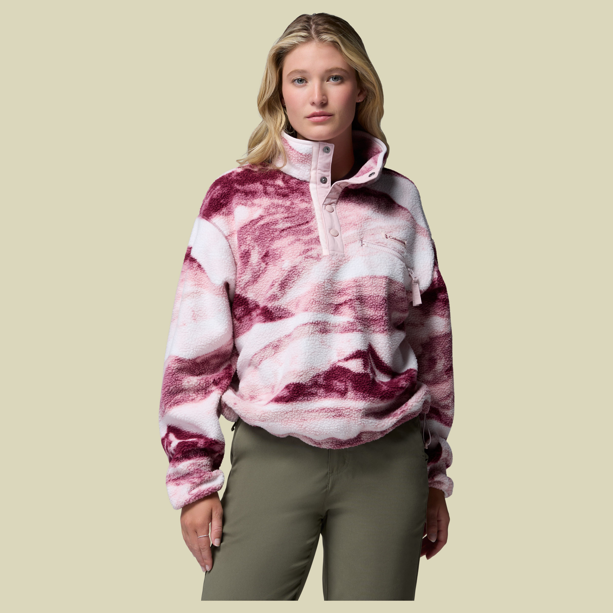 Helvetia II Printed Cropped Half Snap Women L lila1 - antique mauve, summits