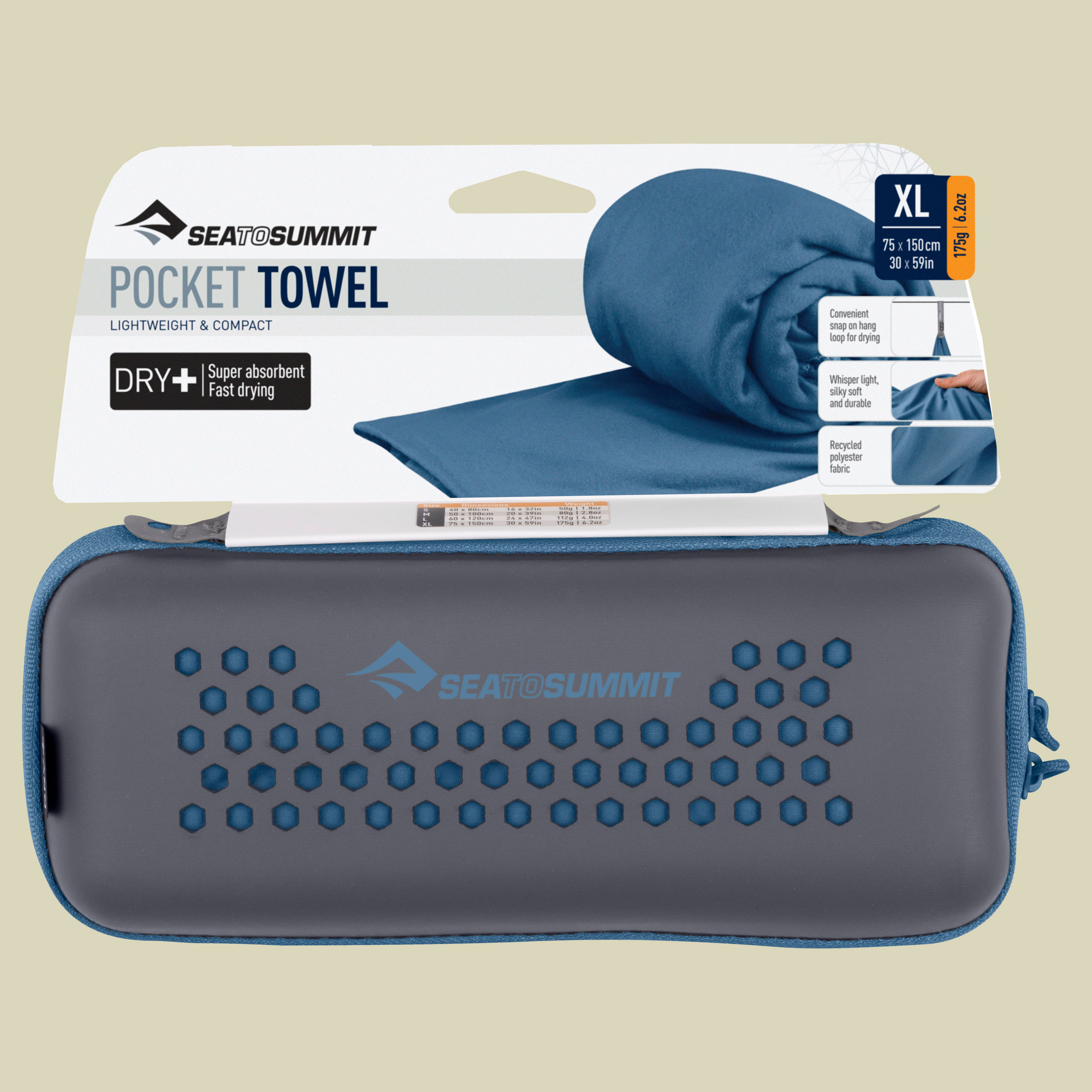 Pocket Towel Größe x-large Farbe moonlight