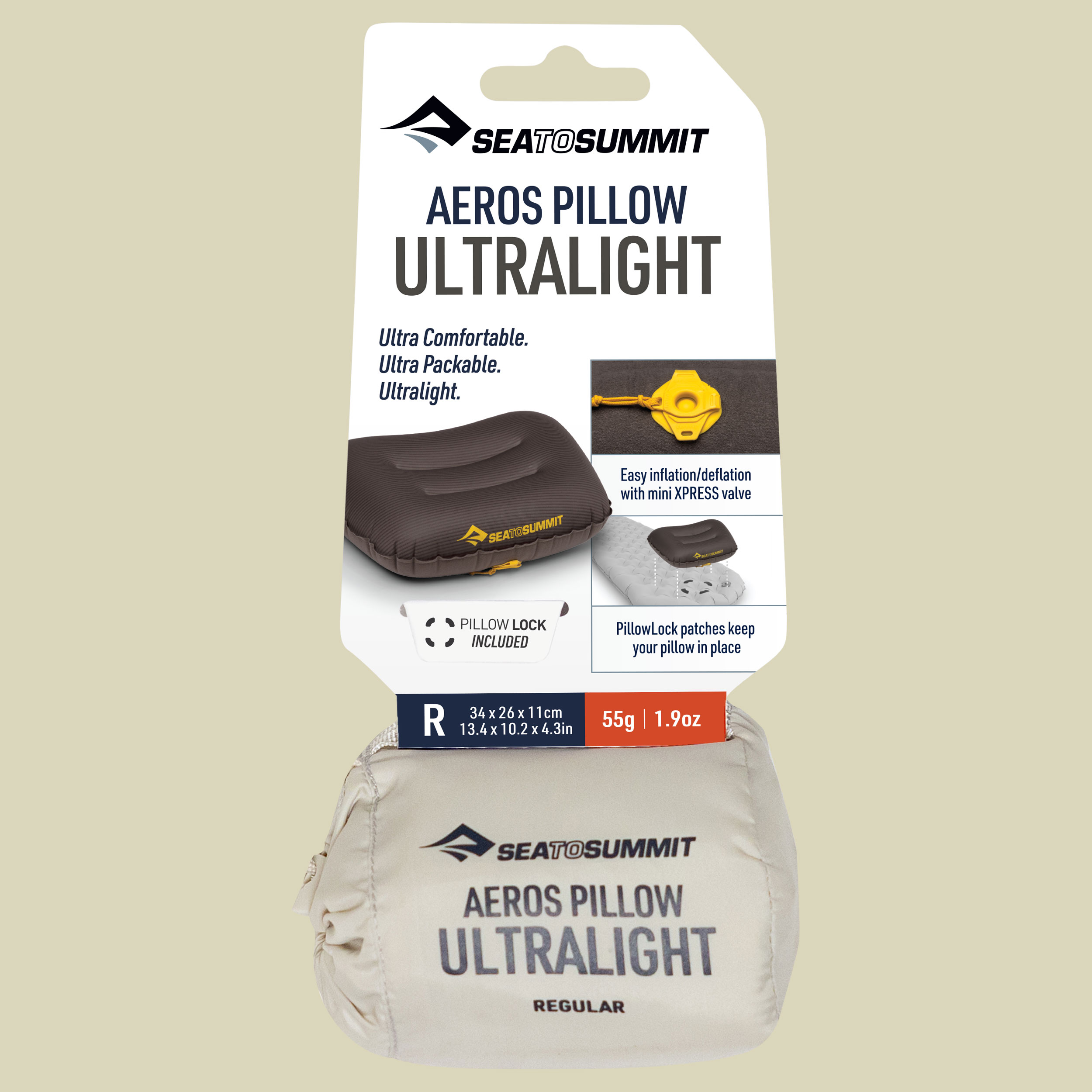Aeros Ultralight Pillow large grau - Farbe moonstruck