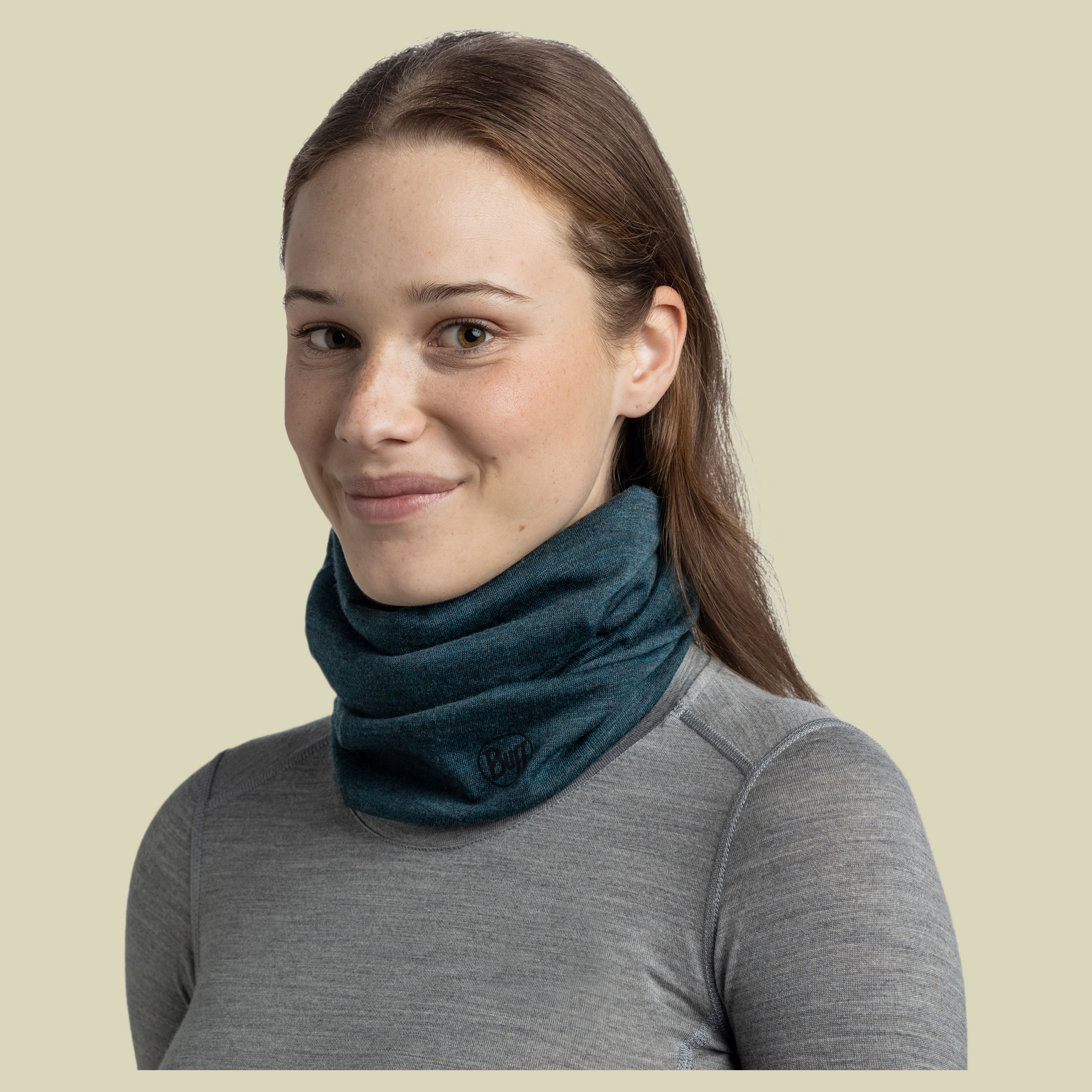 Midweight Merino Wool Neckwear grün one size - melange tourmaline