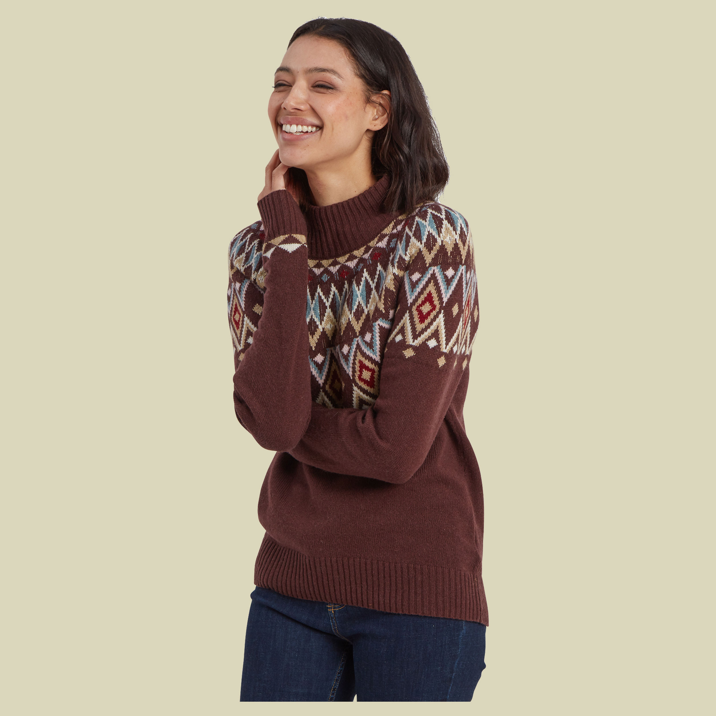 Indu Mock Neck Women rot S - merlot