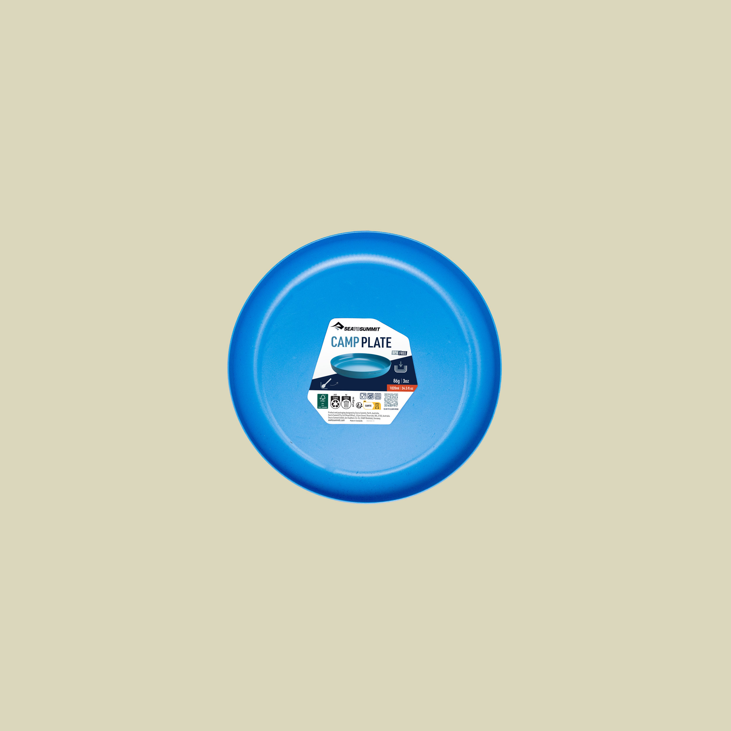 Camp Plate blau L 1020 ml - Farbe cendre blue