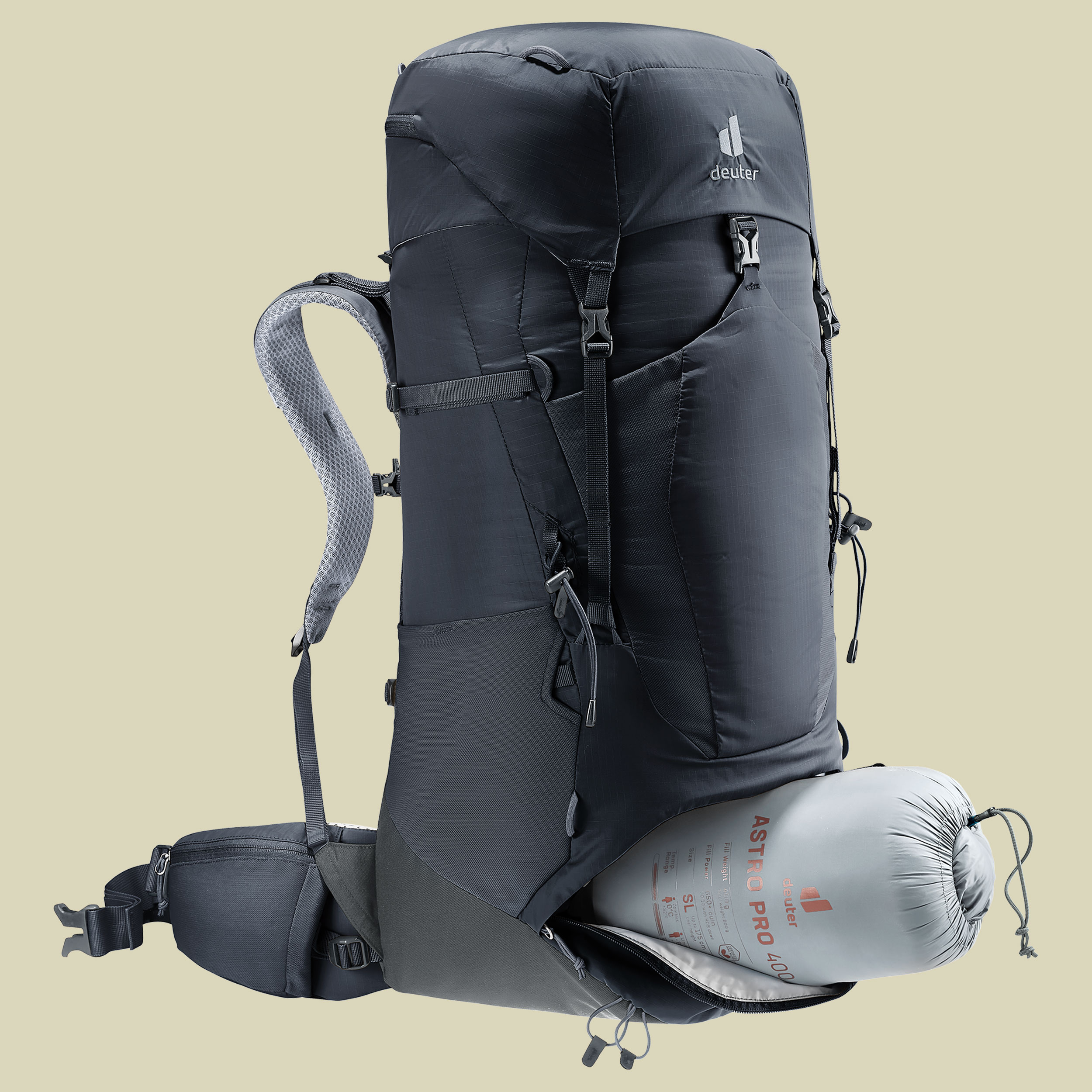 Aircontact Lite 50 + 10 schwarz 50 L + 10 l - black-graphite