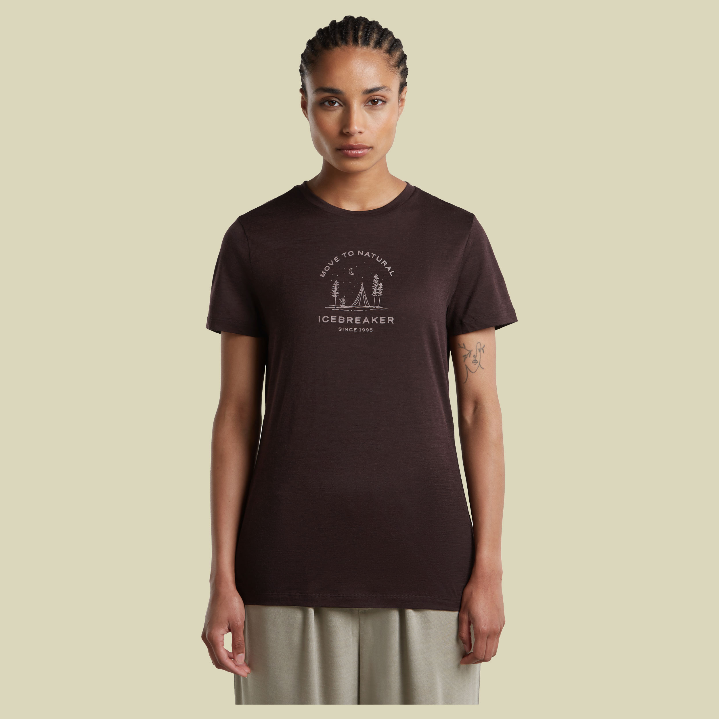 Merino 150 Tech Lite SS Tee Peaceful Pas Women XL braun - bittersweet
