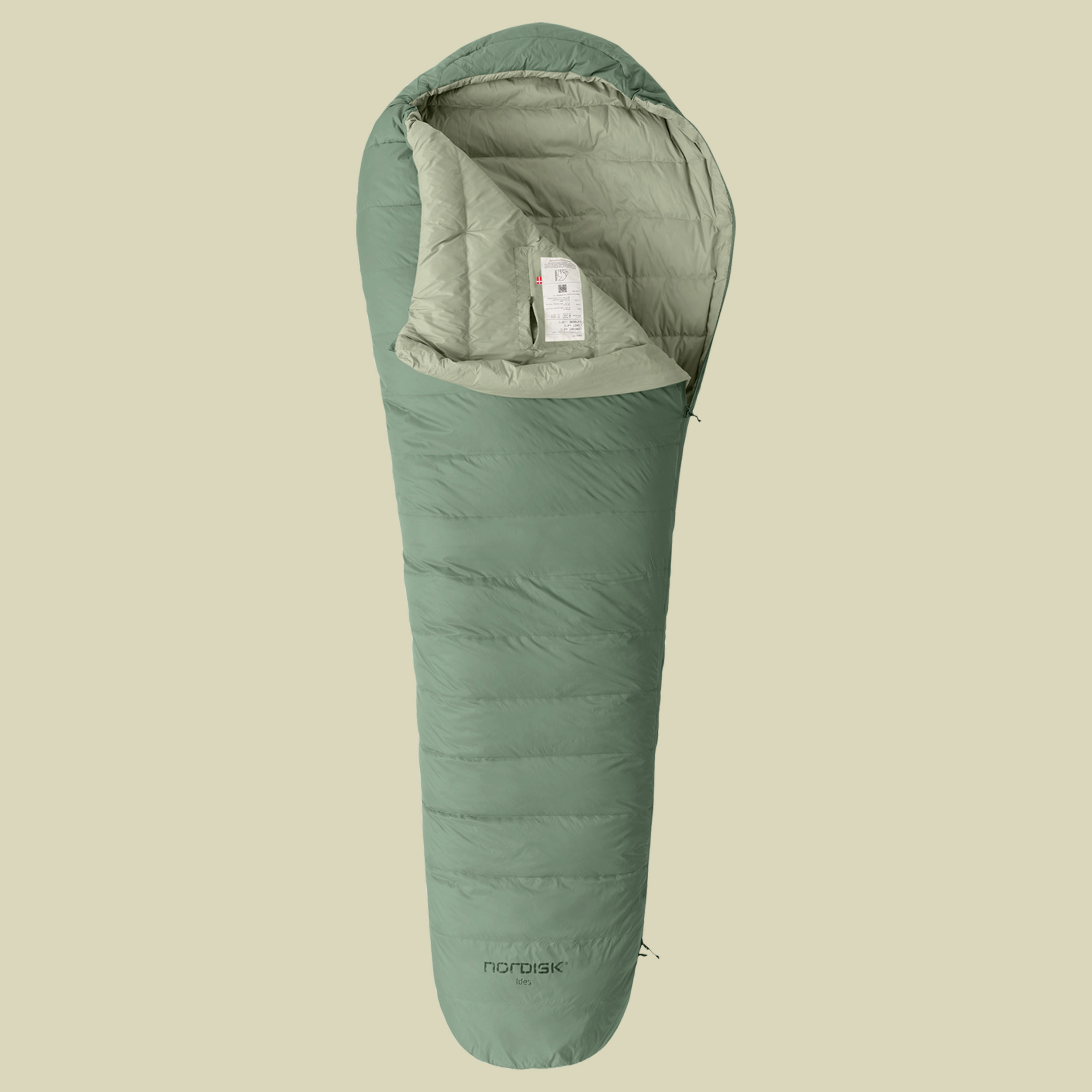 Ides +5°  Mummy Sleeping Bag 205 cm (XL) links - Farbe hedge green / reseda