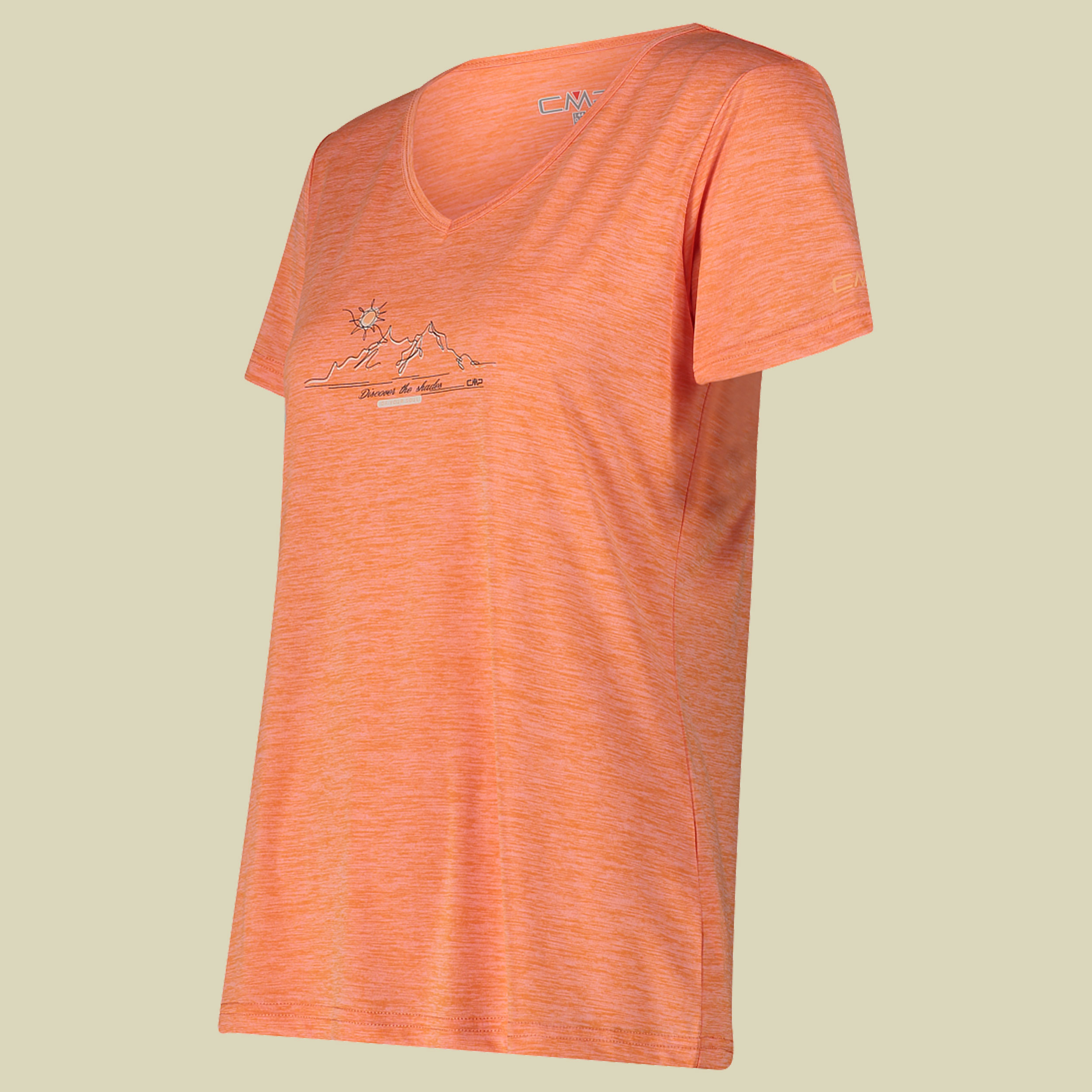 Woman T-Shirt Light Melange Jersey 39T6136 orange 36 - C697 tangeri melange