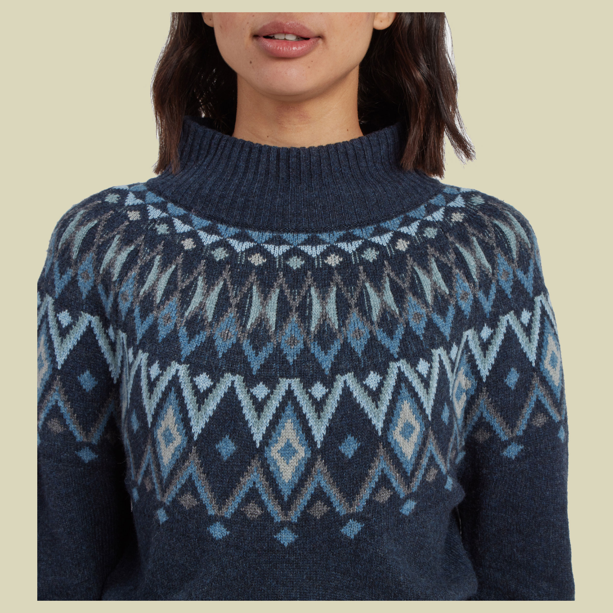 Indu Mock Neck Women blau L - rathee blue