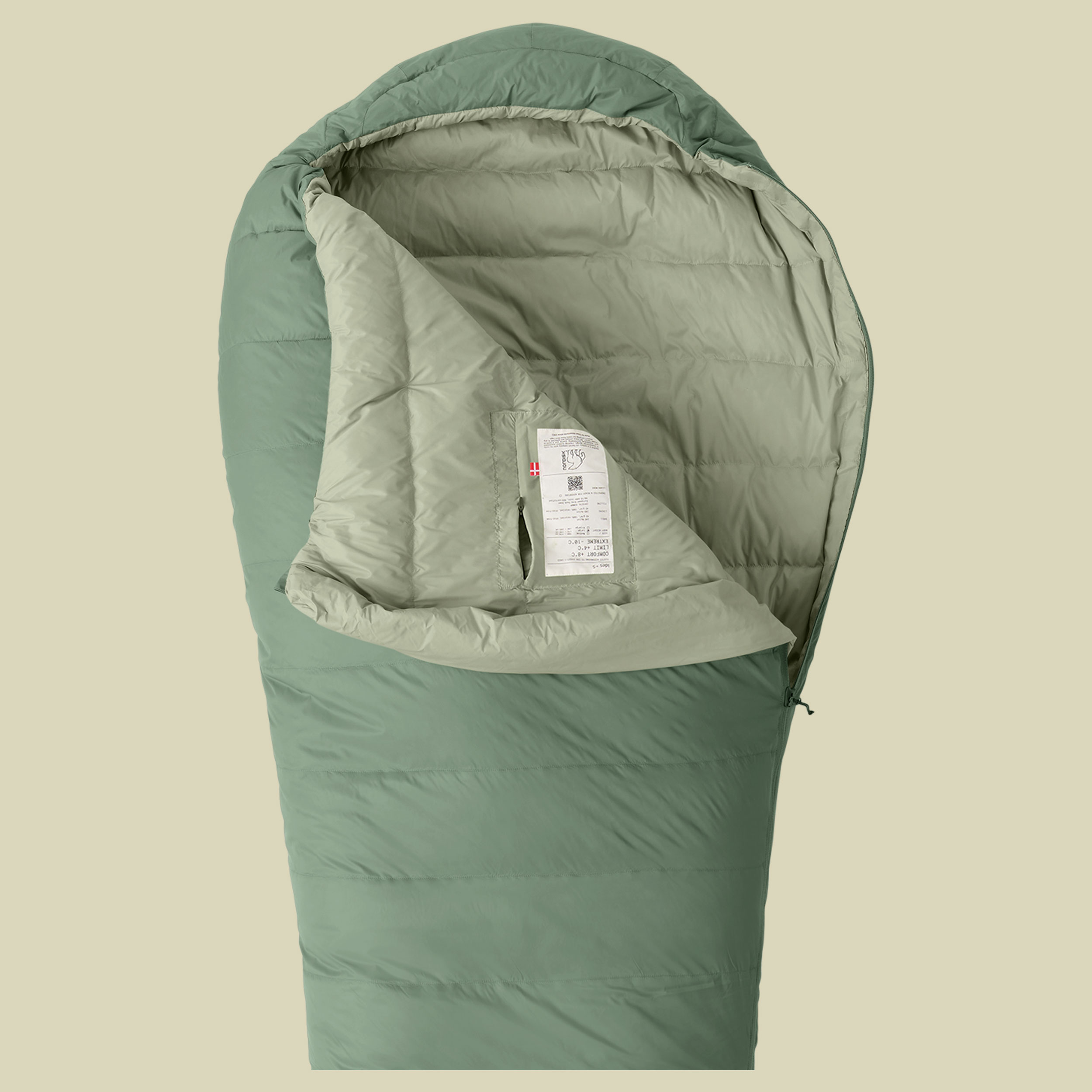 Ides +5°  Mummy Sleeping Bag 205 cm (XL) links - Farbe hedge green / reseda