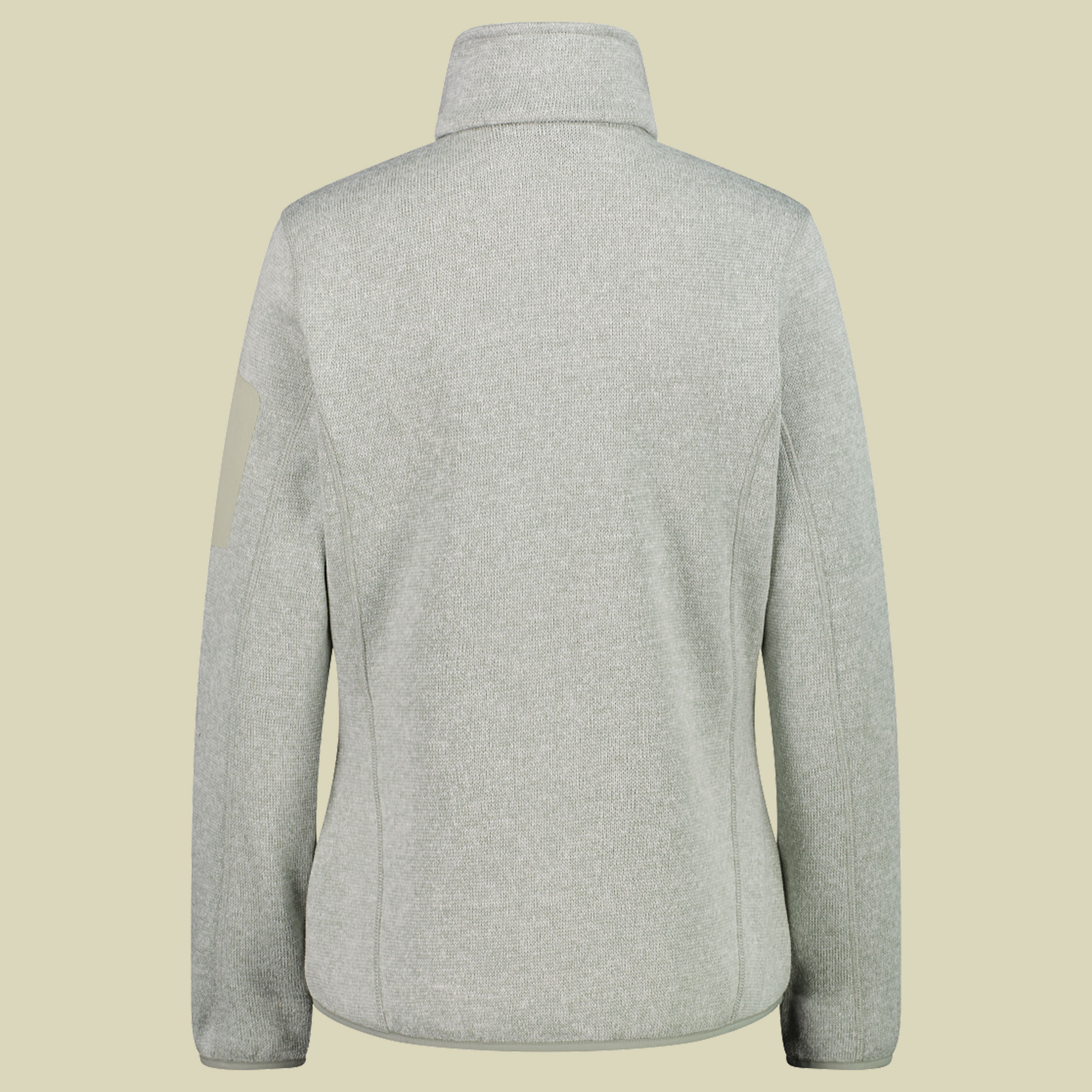 Woman Knitted Melange Fleece Jacket 3H14746 grün 46 - Farbe pistacchio-bianco