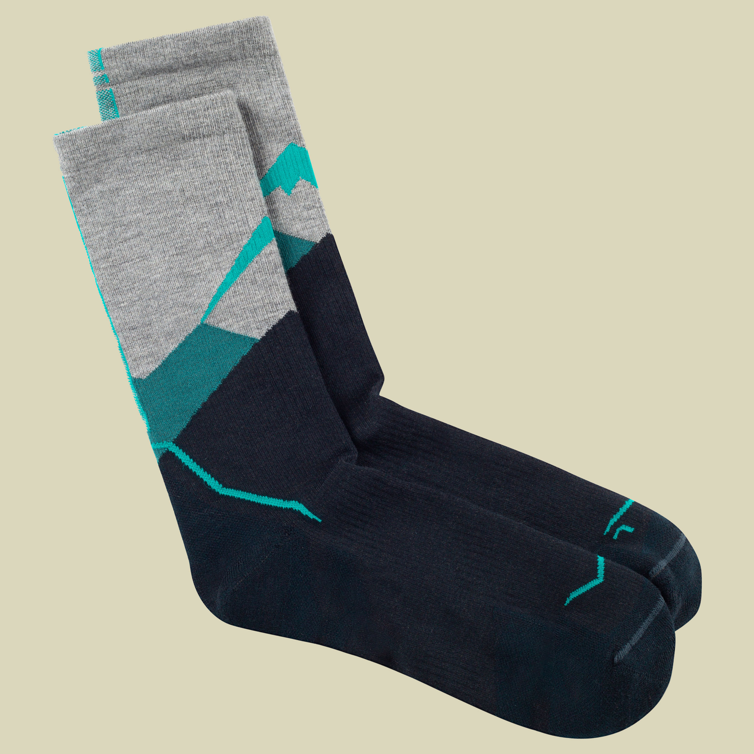 Merino Lightweigt Crew Socken XL (45-47) mehrfarbig - LWC1 teal