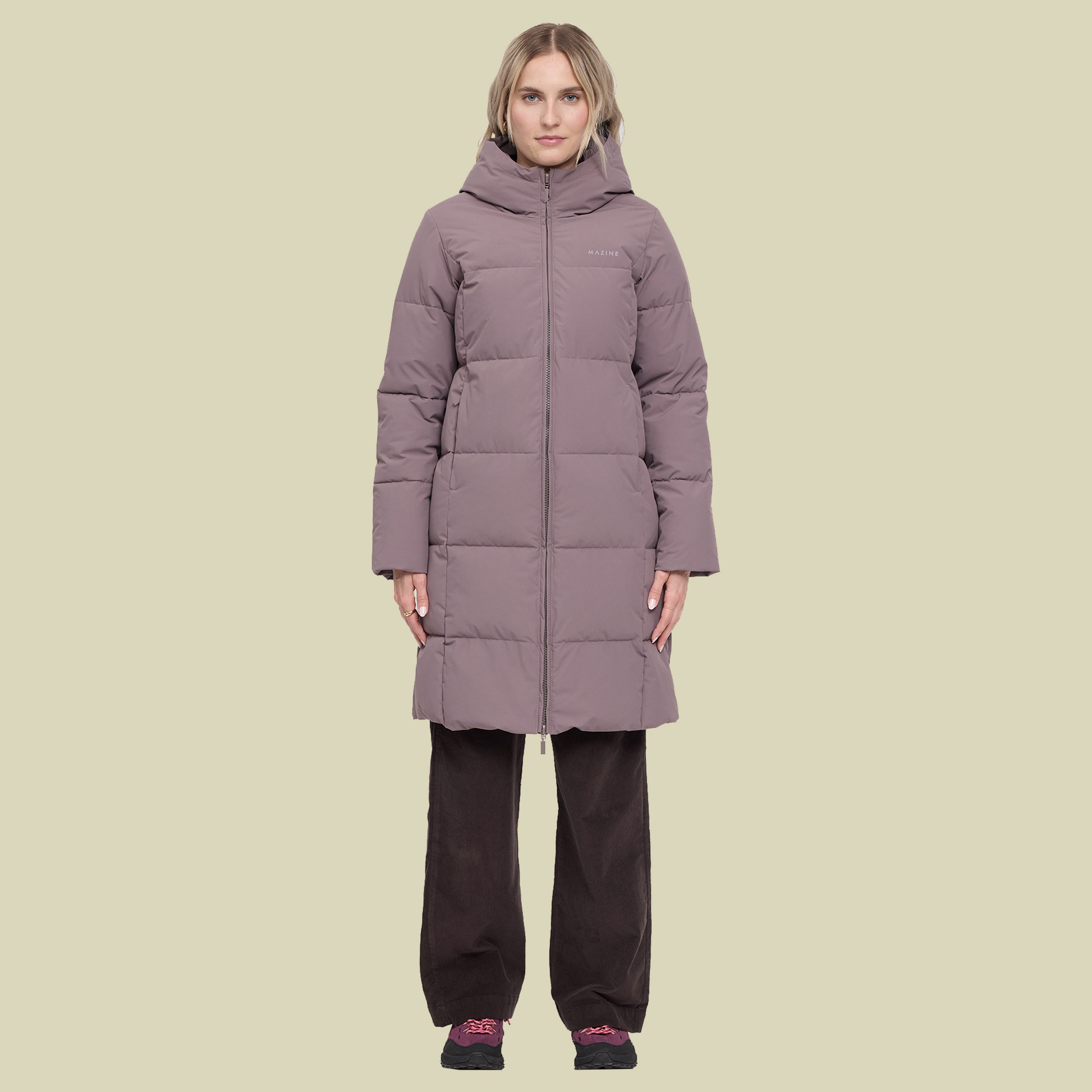 Basic Puffer Coat Women L grau - sparrow