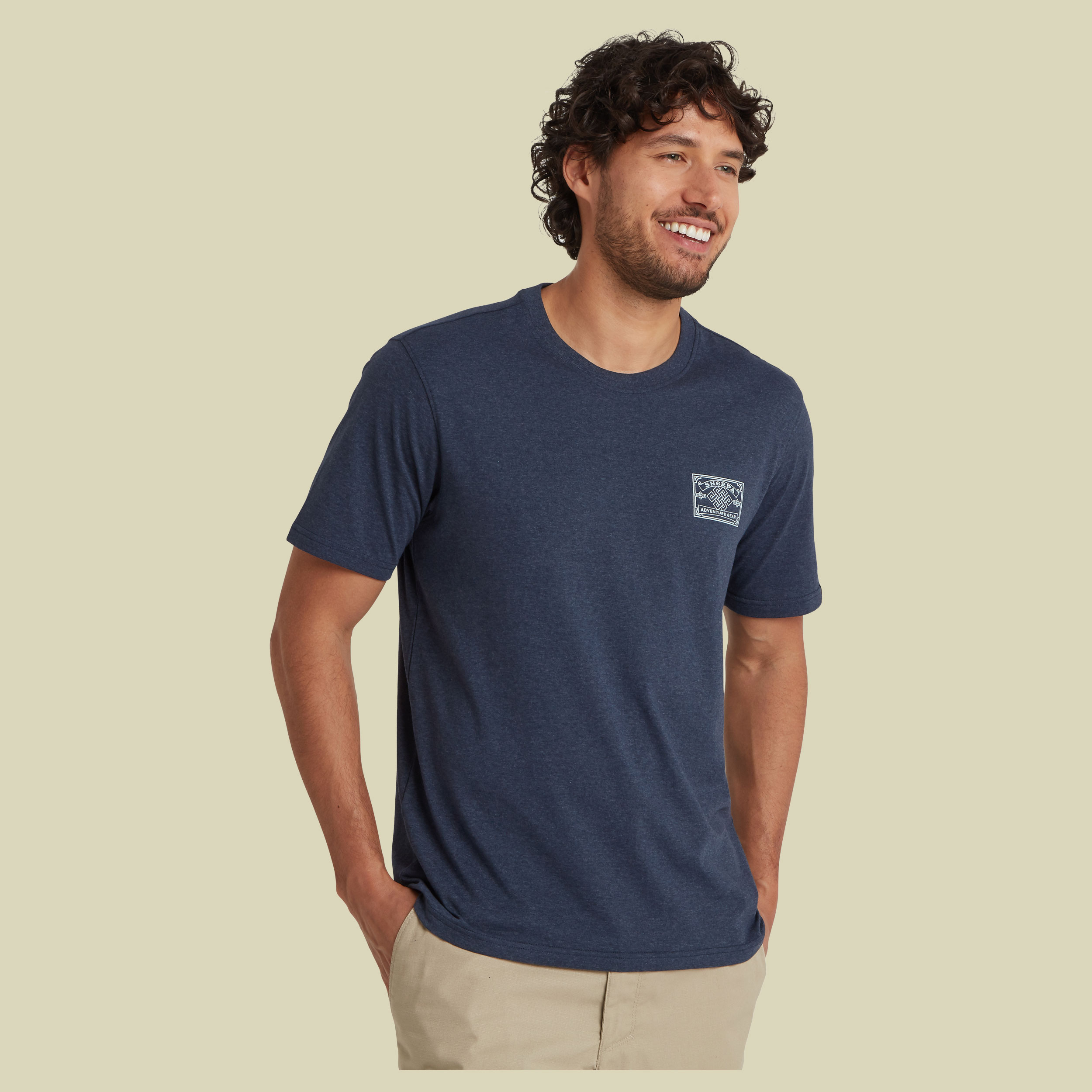 Jutnu Badge Tee Men XXL blau - Farbe rathee blue