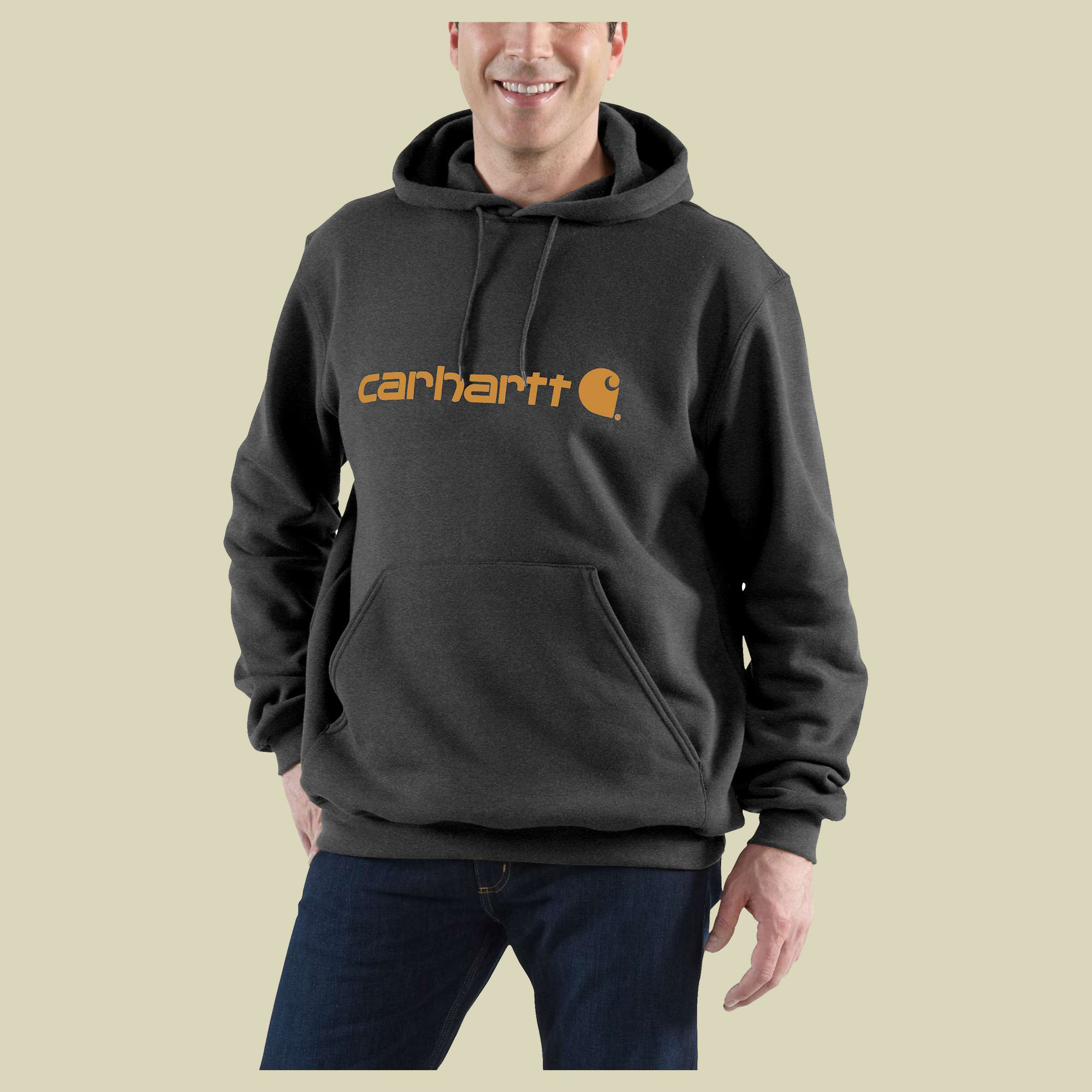 Signature Logo Sweatshirt Men L grau 3 - Farbe carbon heather/carhartt gold