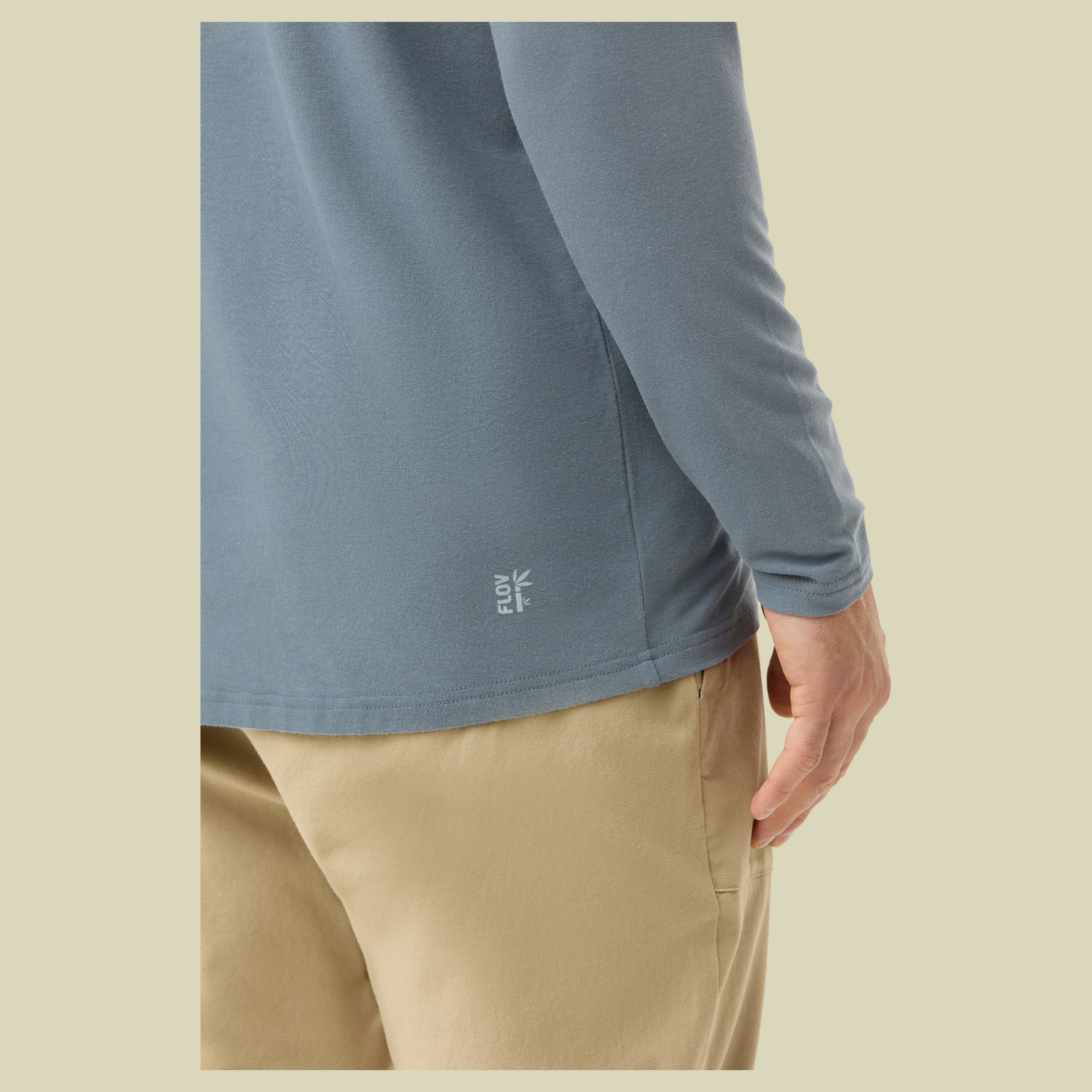 Perris Longsleeve Bamboo Man XL blau - blue/light grey