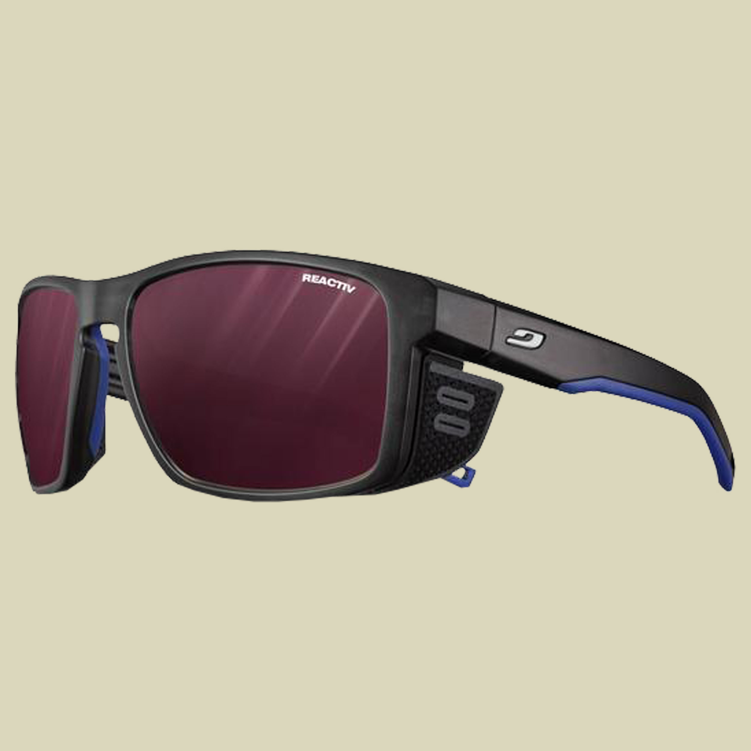 Julbo Shield Reactiv 0-4 High Contrast schwarz durchscheinend matt/blau/weiß