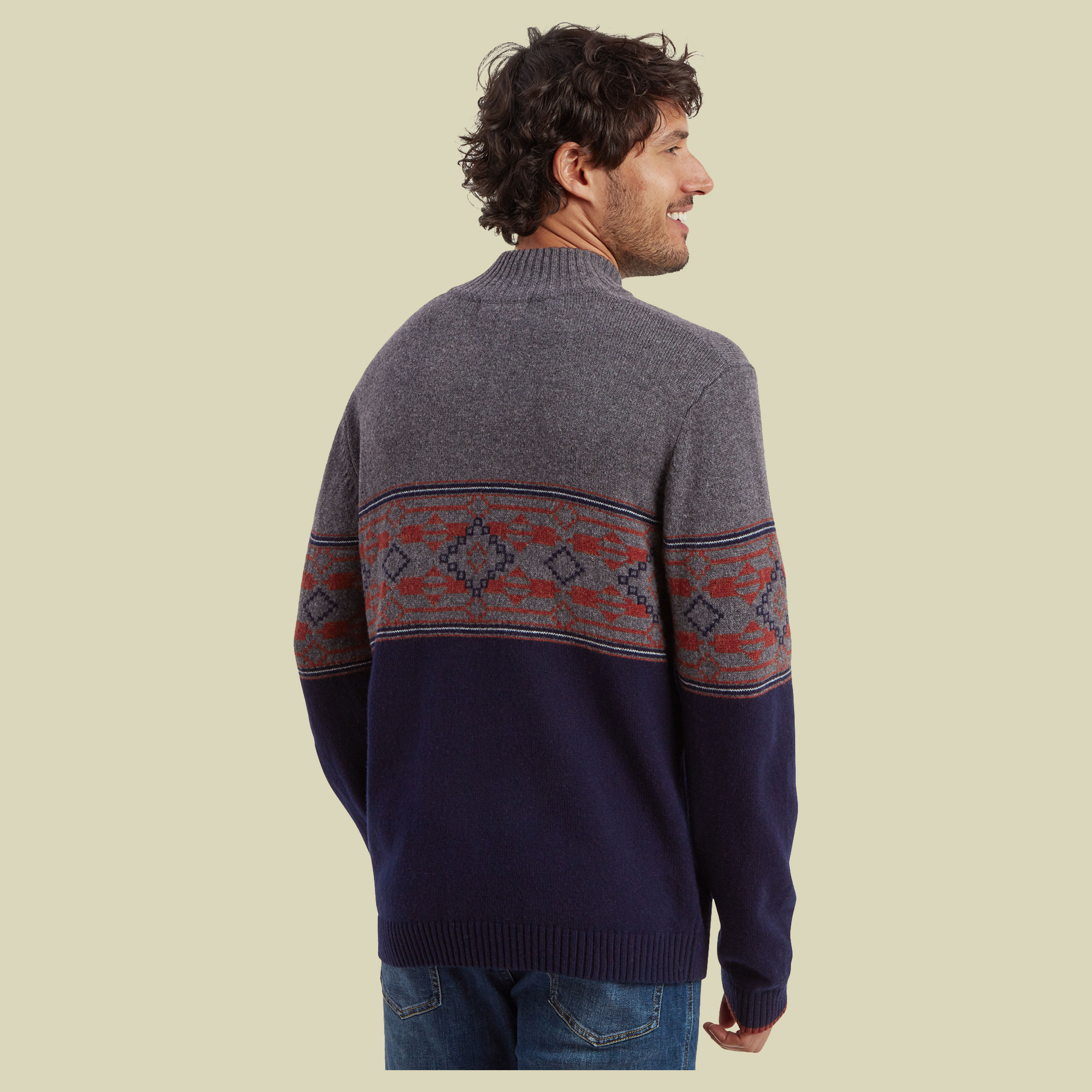 Tej 1/4 Zip Men L blau - rathee blue