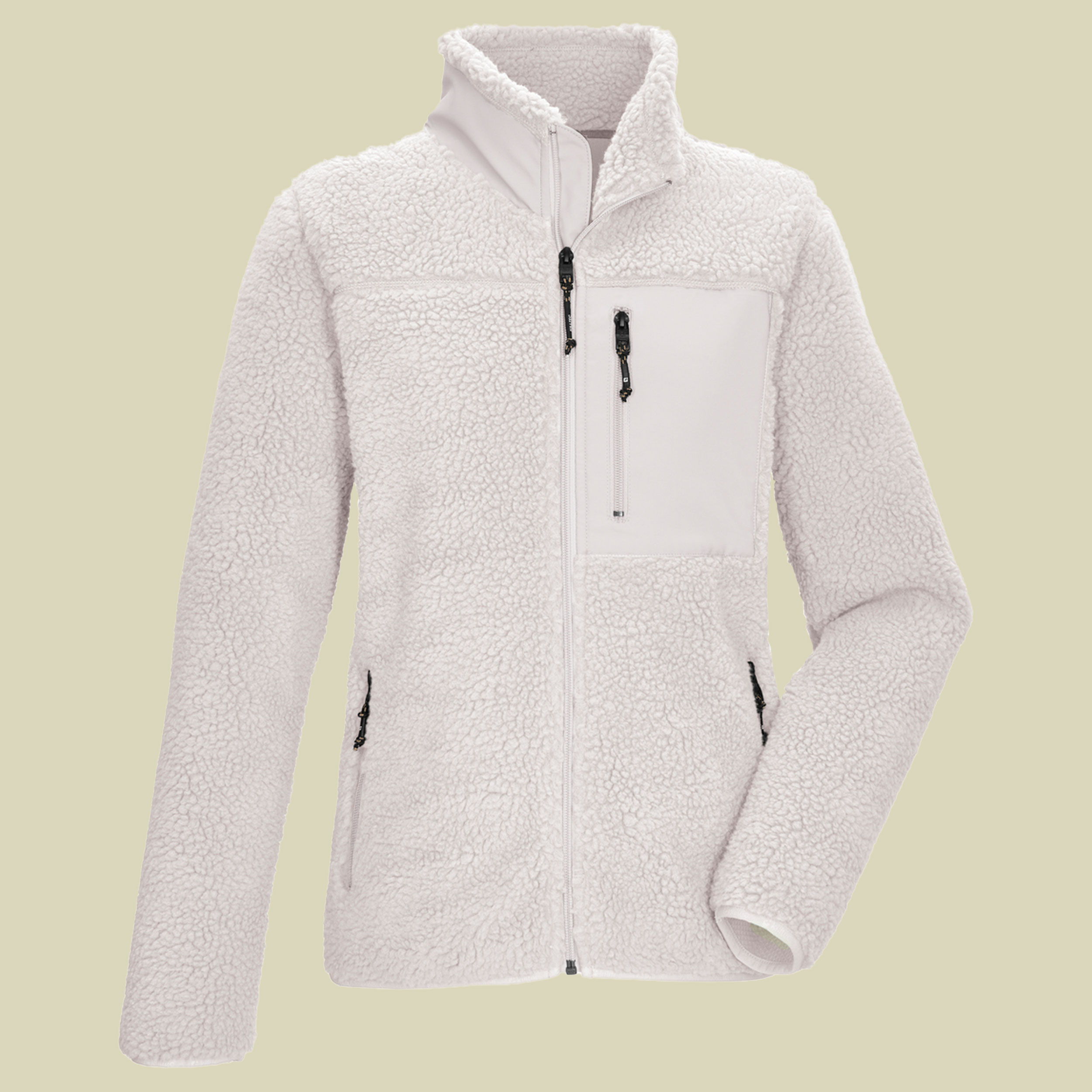 Sherpa Fleecejacke mit Stehkragen 42 weißer sand