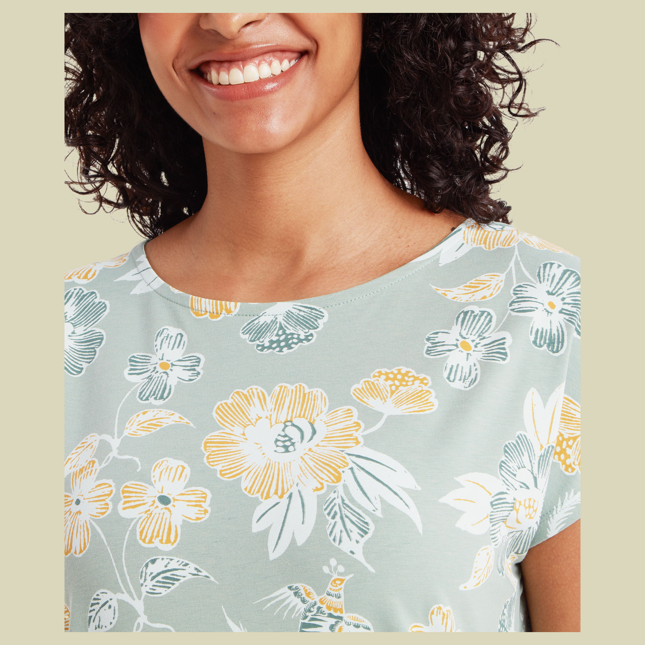 Neha Tee Women grün Blumen M - Farbe celery floral