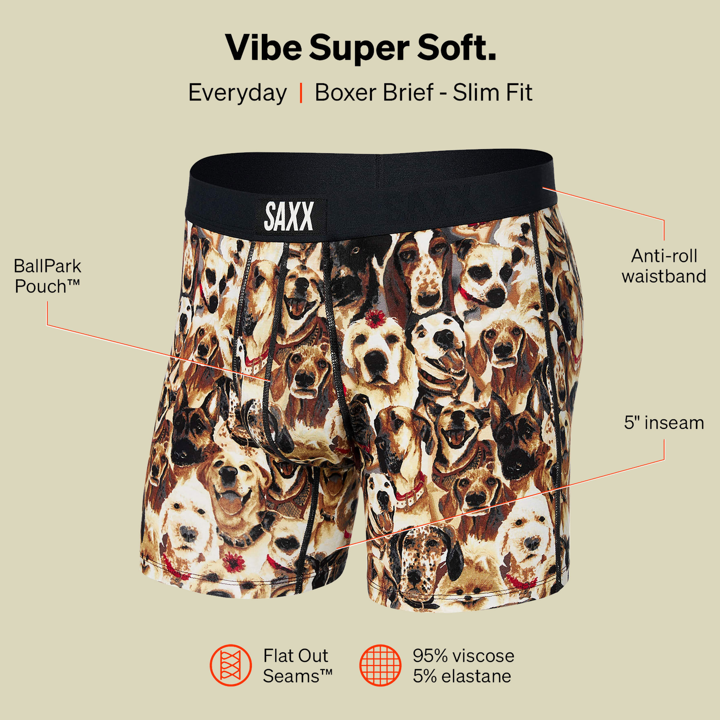 Vibe Super Soft Boxer Brief Größe S Farbe dogs of saxx-multi