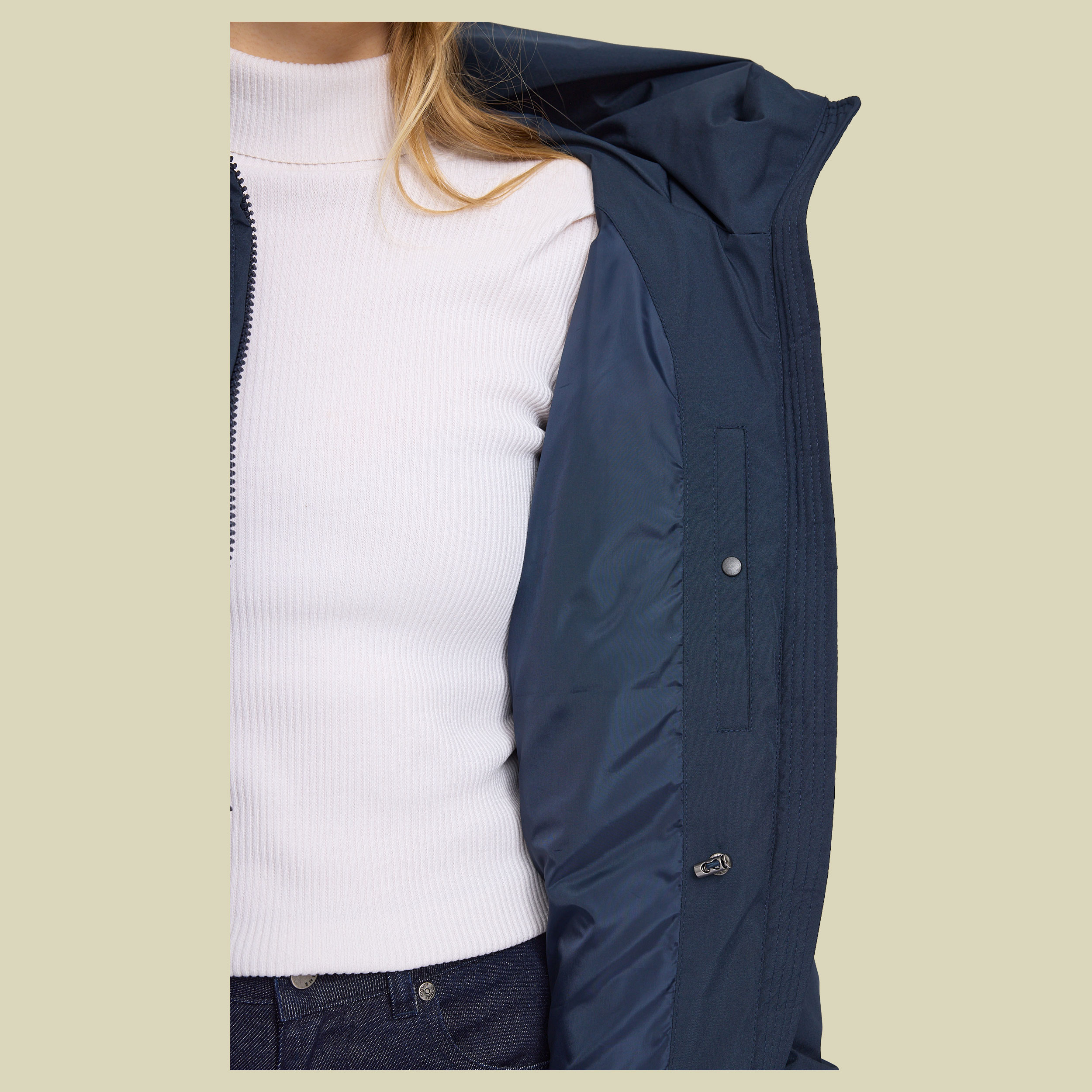 Basic Mid Lenth Puffer Jacket Women S blau - Farbe dark navy