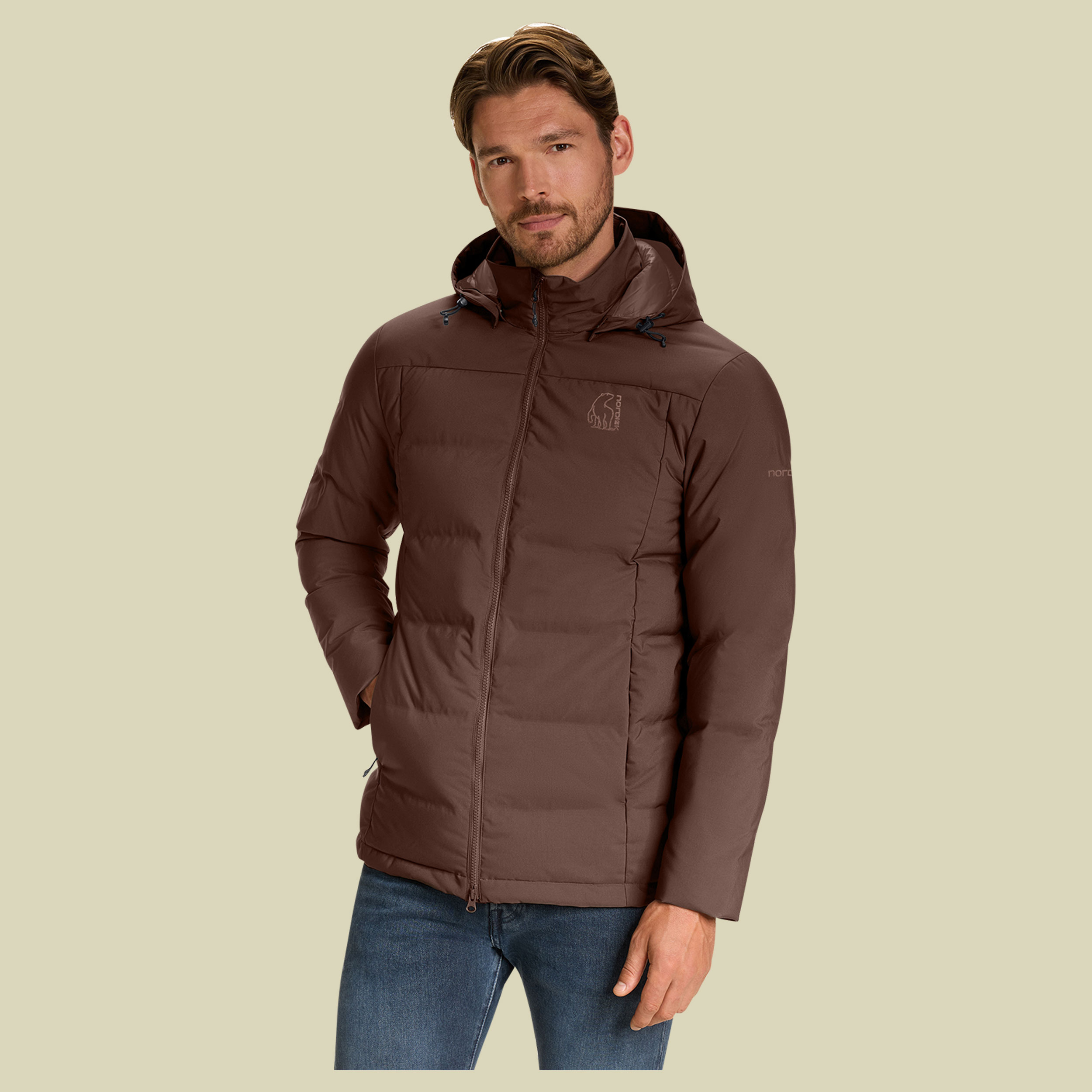 Akkarvik Bonded Down Jacket Men braun1 XL - rocky road
