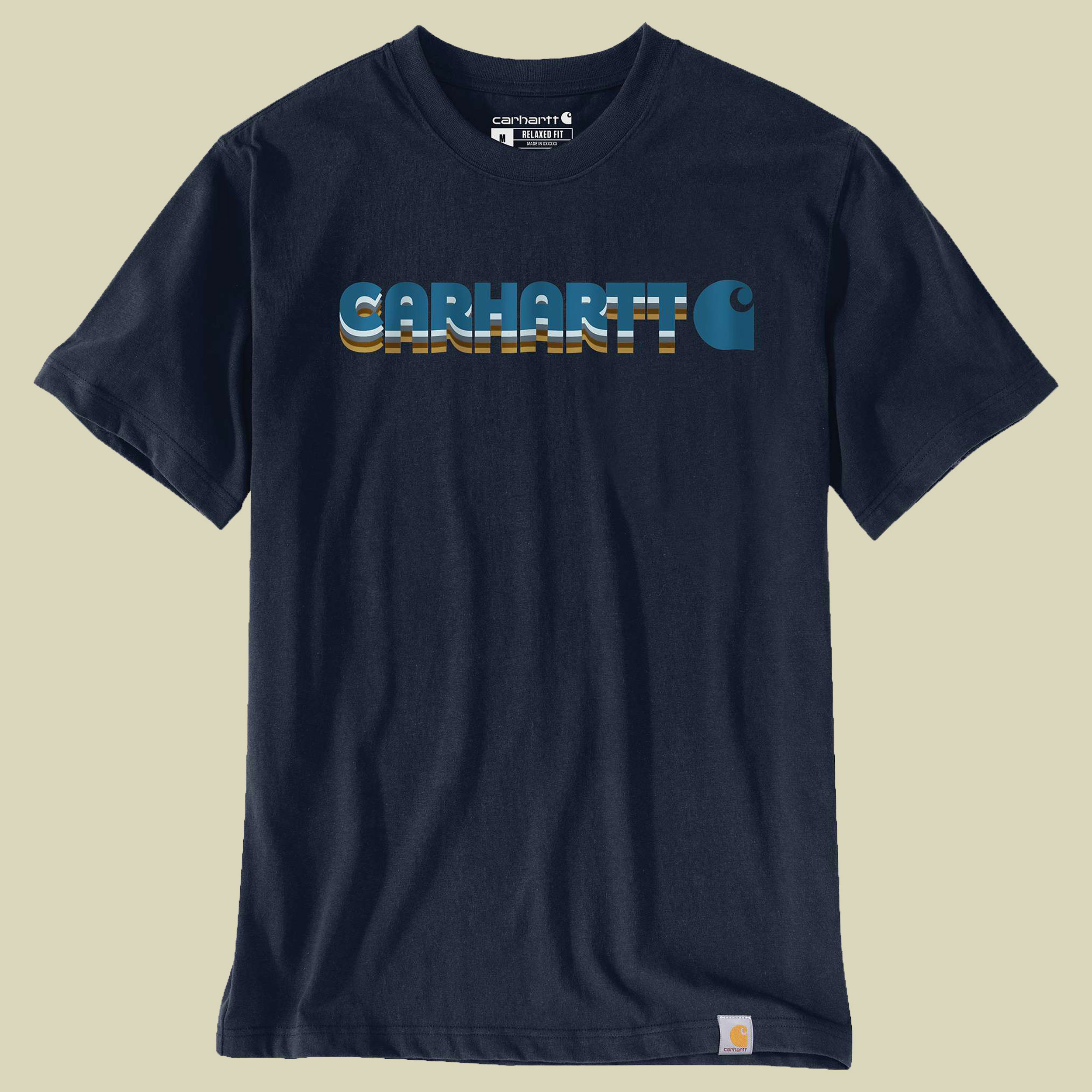 Irvine Relaxed Layered Logo T-Shirt Men XL blau - Farbe navy