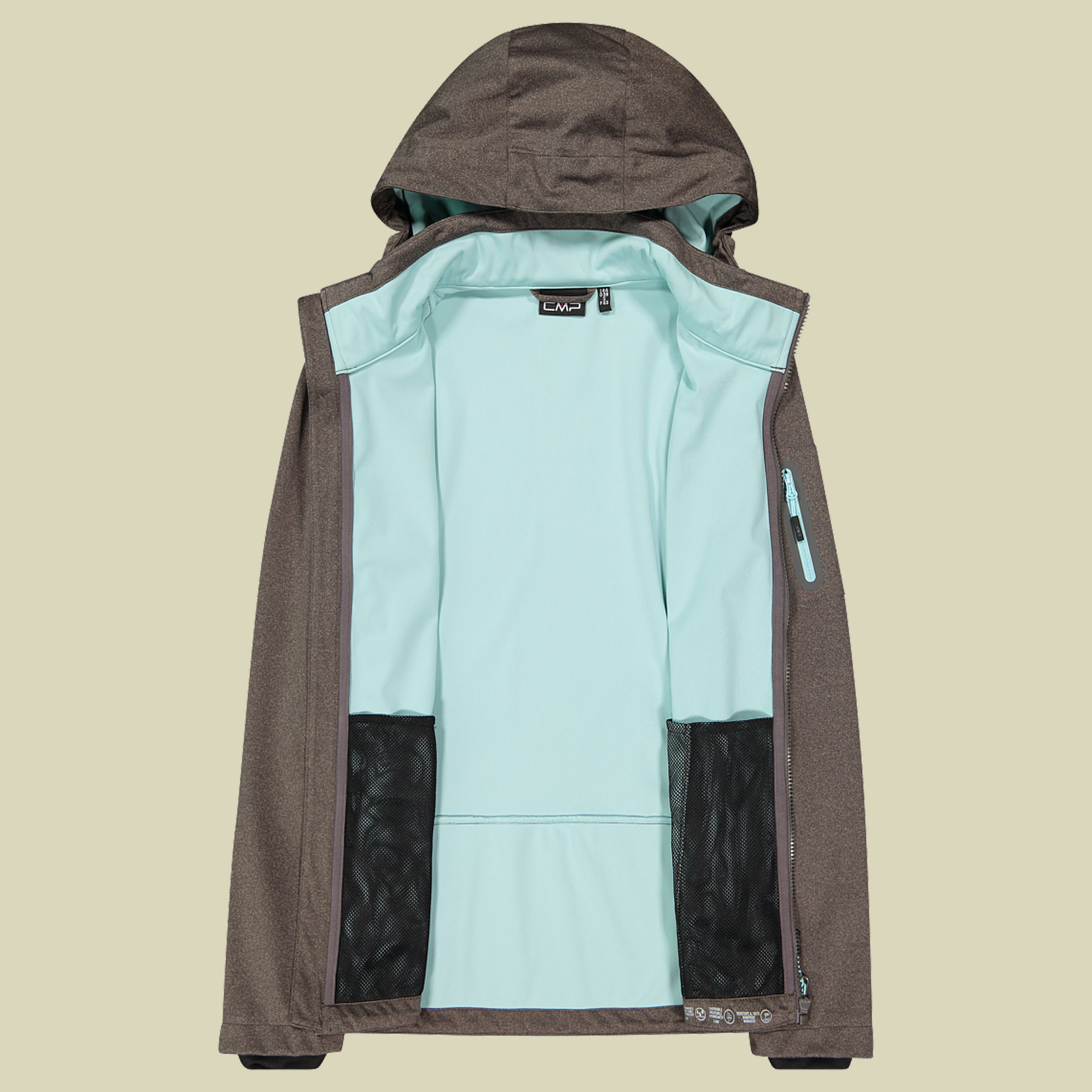 Woman Jacket Zip Hood Light Softshell M 39A5016M braun 48 - Farbe darker toffee