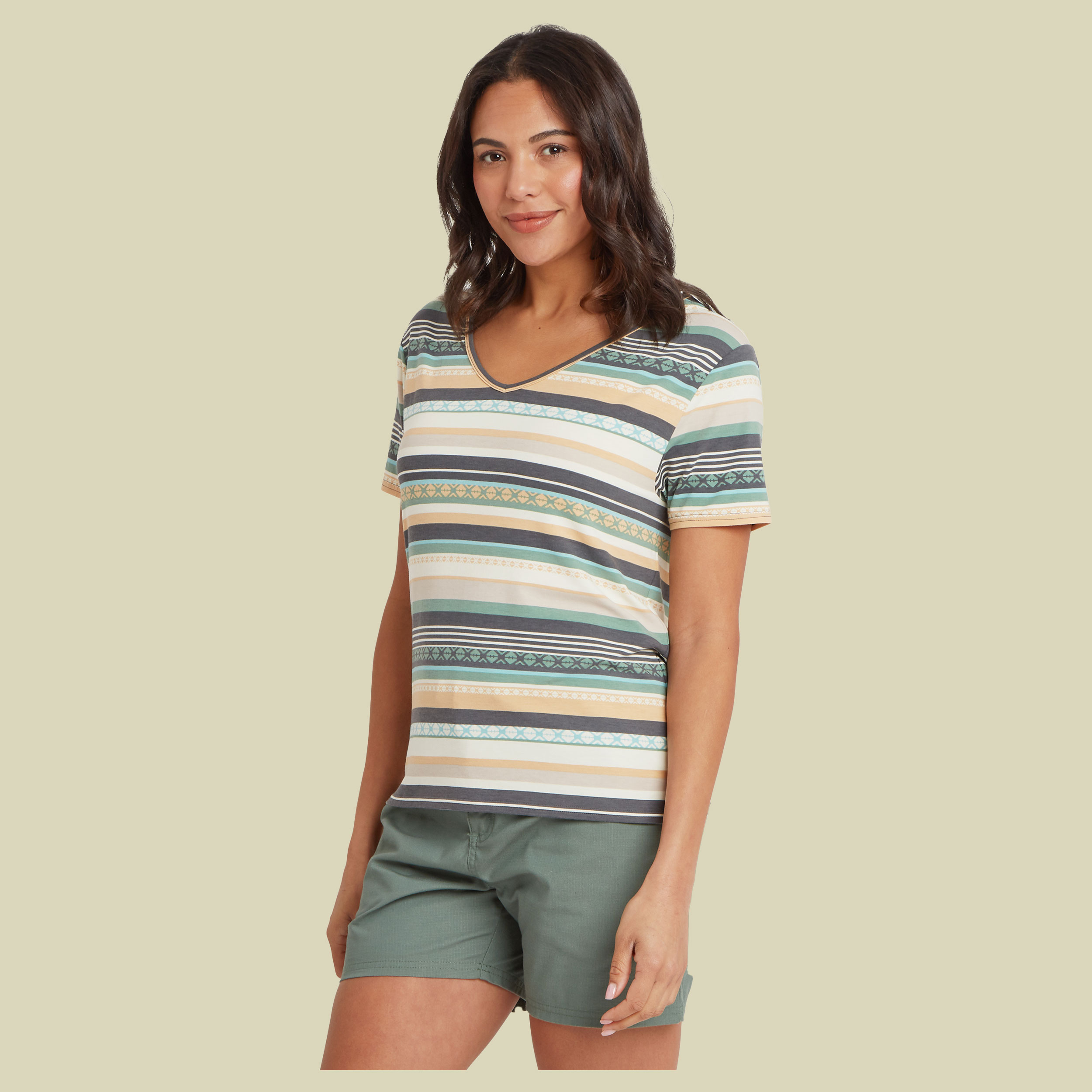 Neha V-Neck Tee XL mehrfarbig - Farbe black indreni