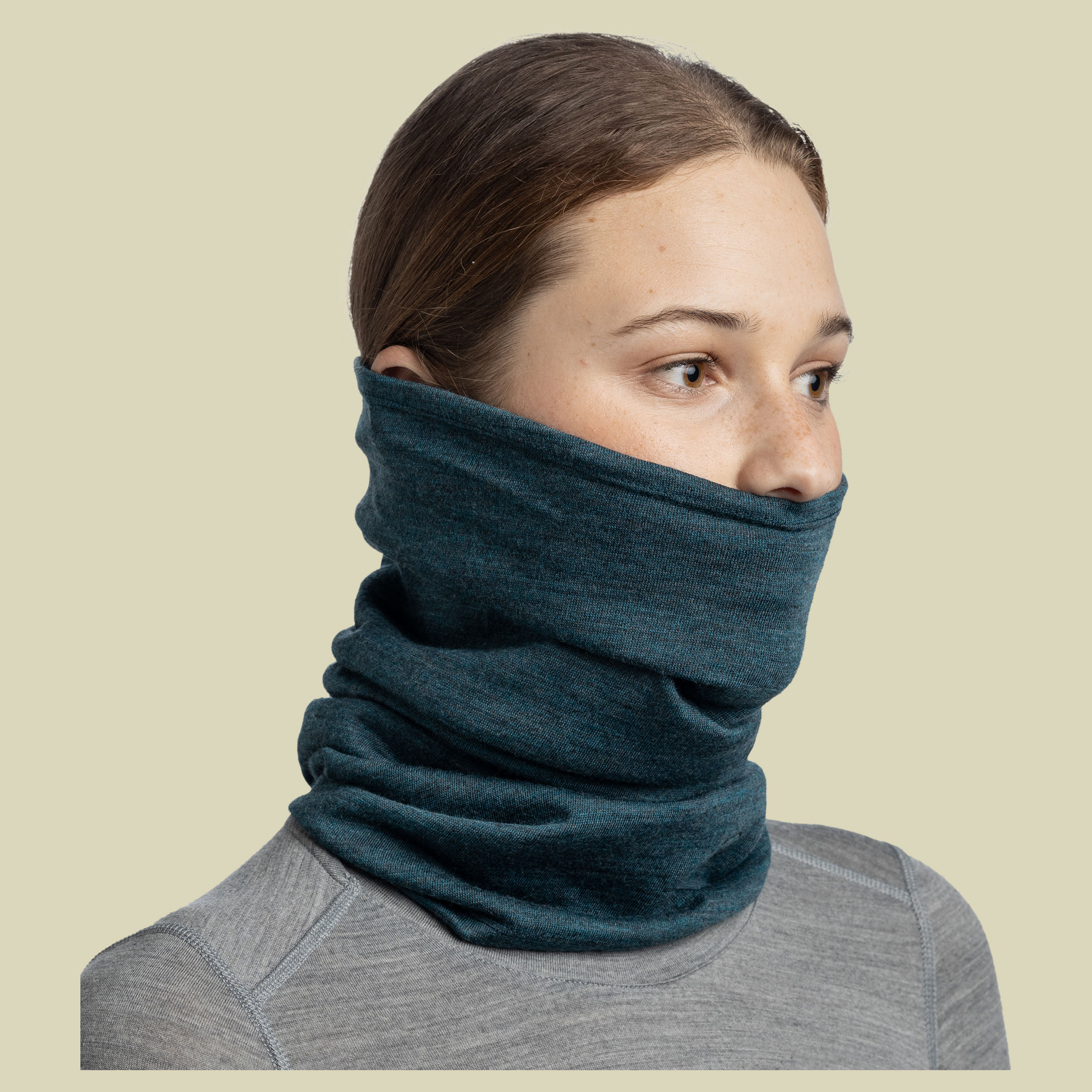 Midweight Merino Wool Neckwear grün one size - melange tourmaline
