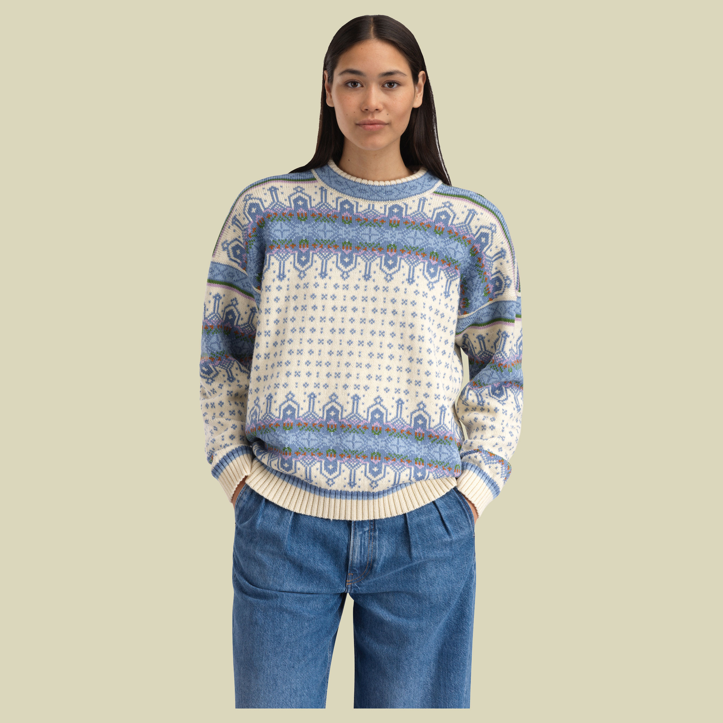 Albertville Fem. Sweater Women S blau - offwhite blue shadow