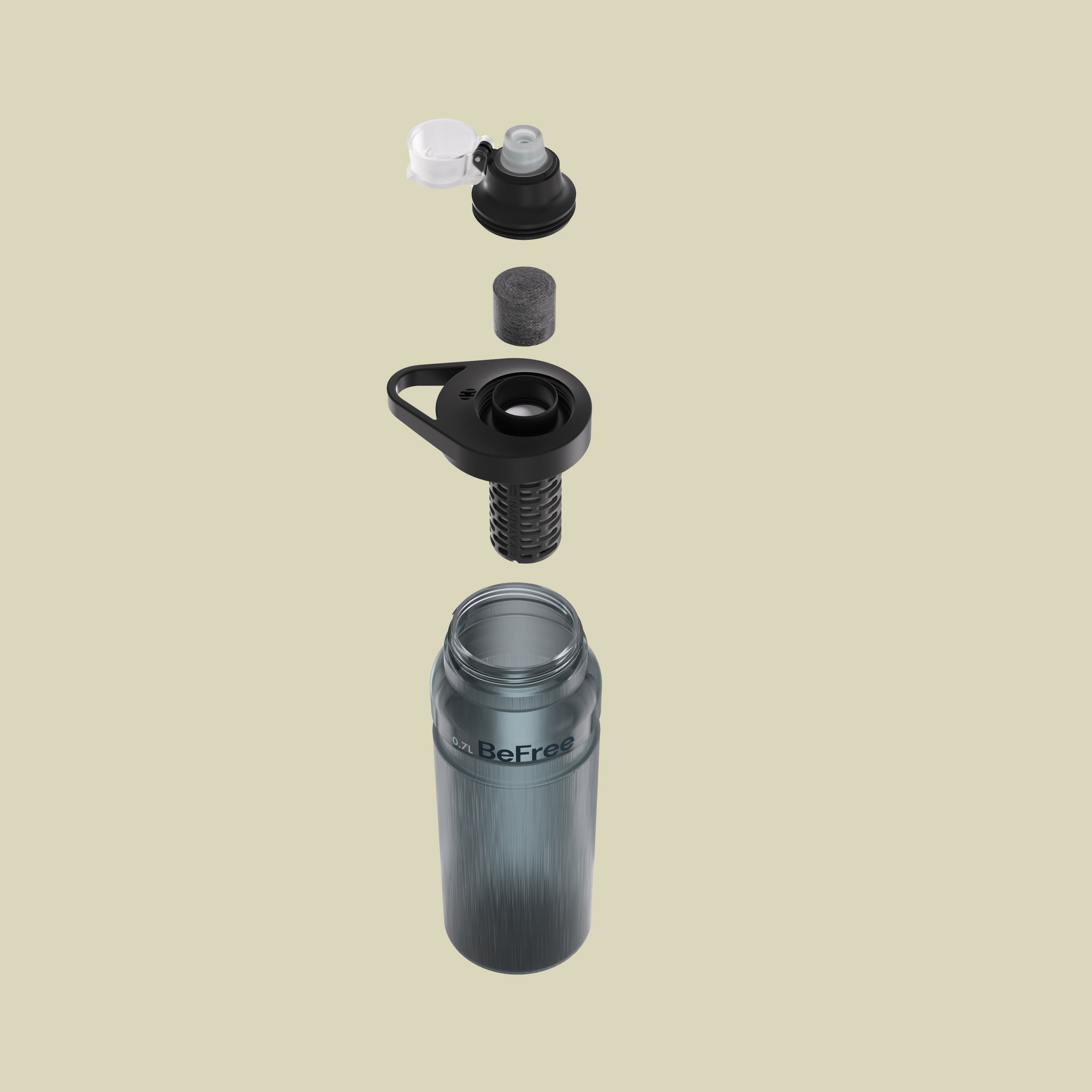 BeFree AC Bottle 0,9 L grau - smoke