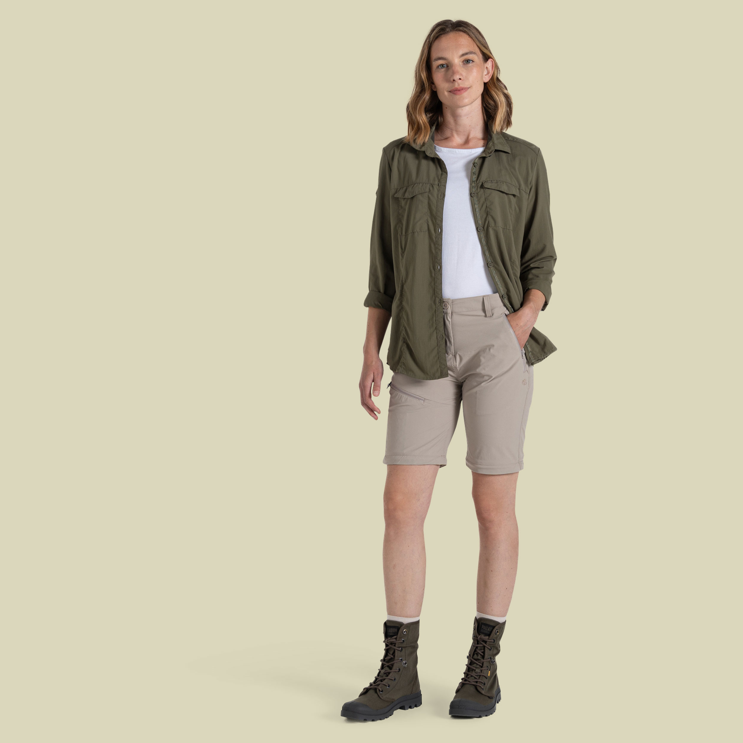 NosiLife Pro Convertible Trousers III Women 44 short beige - soft mushroom (16S)