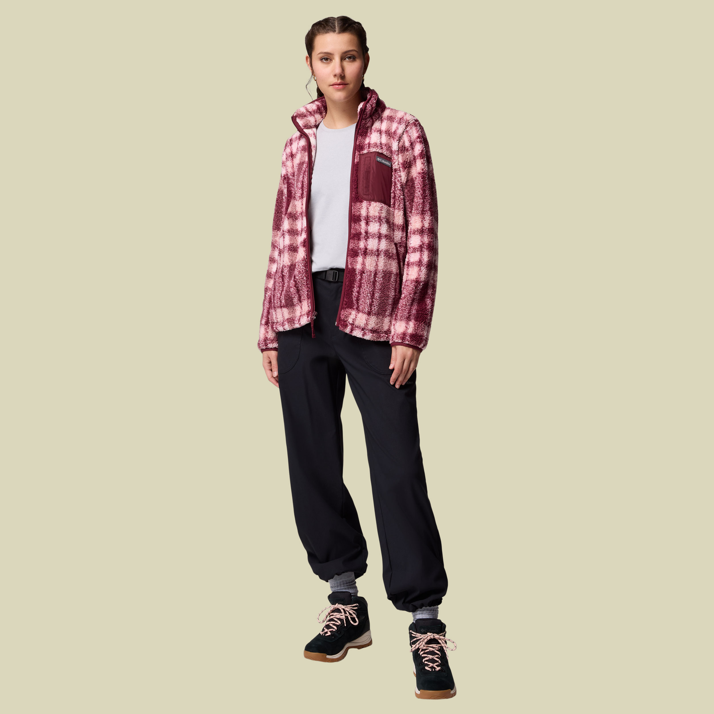 West Bend Print Full Zip II Women XS rot 2 - Farbe rich wine herringplaid