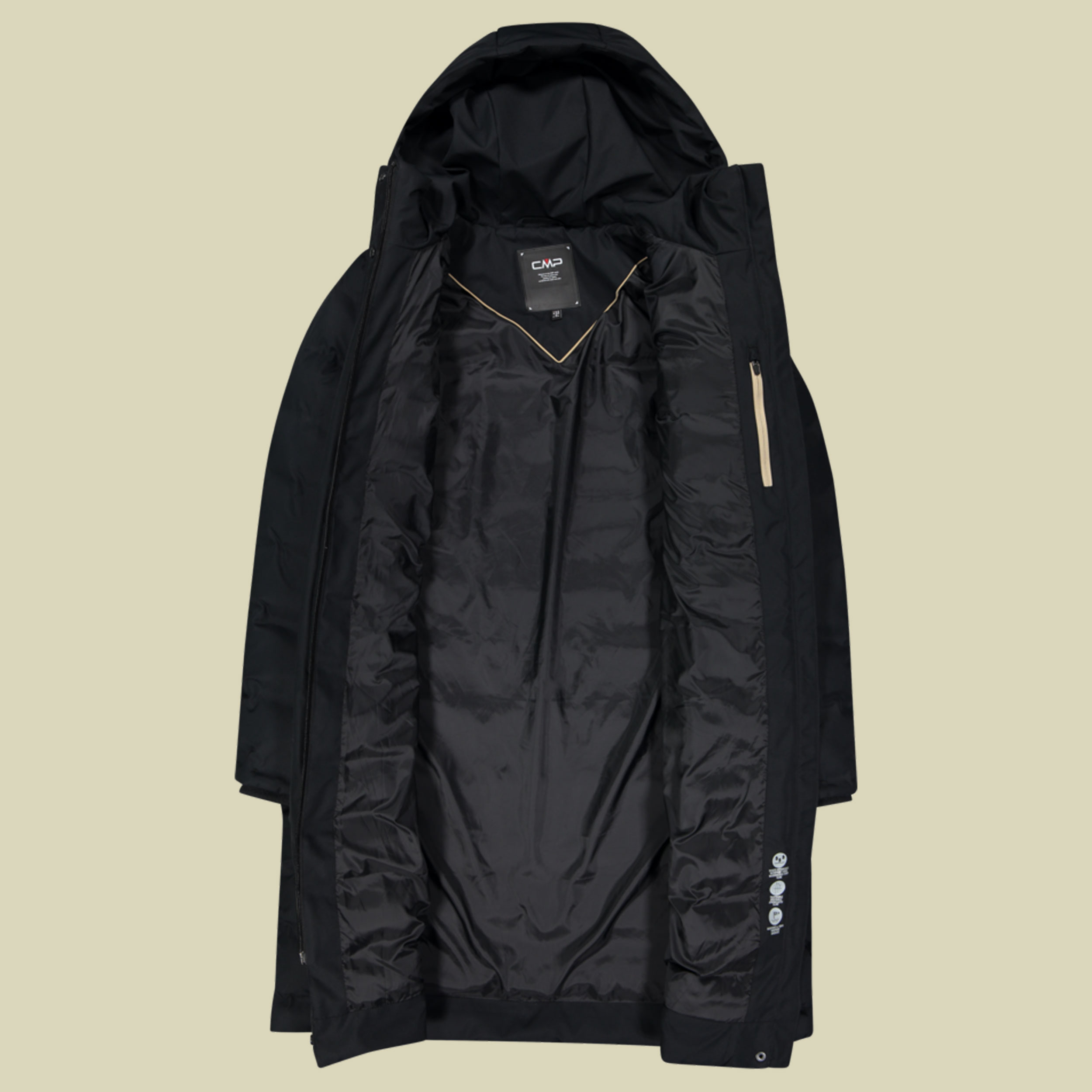 Woman Coat Fix Hood 35K3676 34 schwarz - black U901