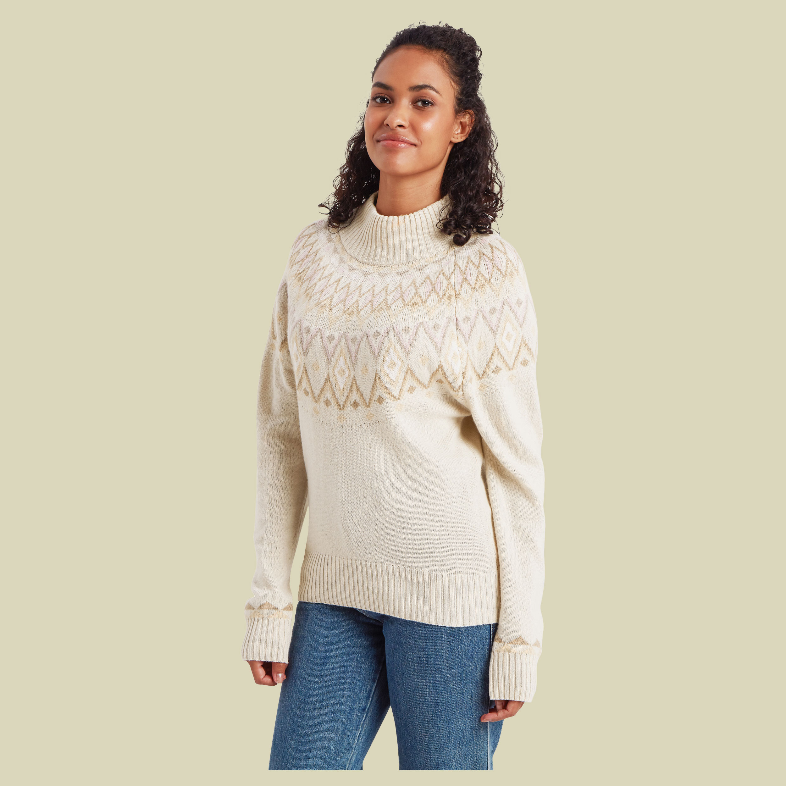 Indu Mock Neck Sweater Women S beige - Farbe ecru