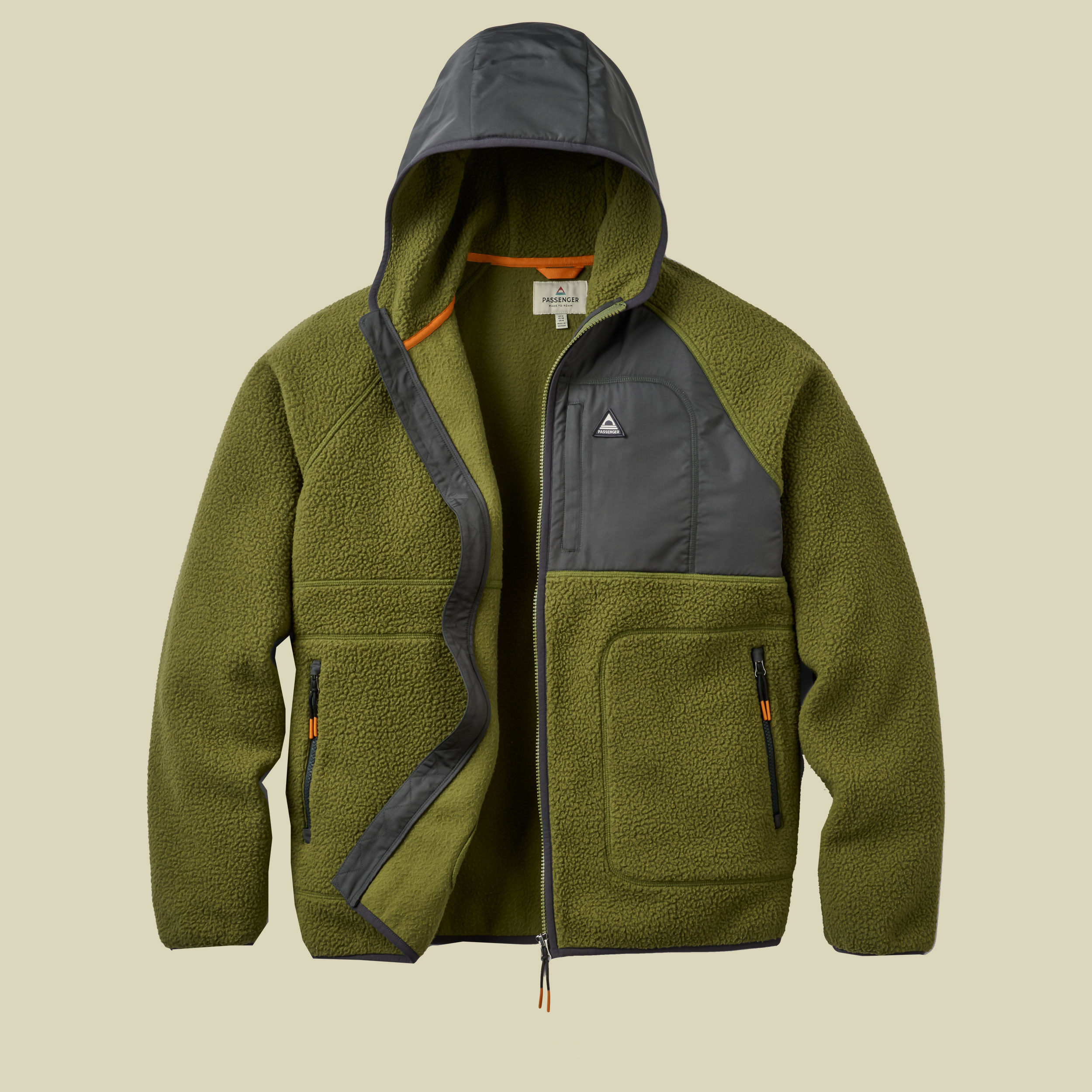 Offgrid Recycled Full Zip Hooded Sherpa Fleece Men XL grün - khaki