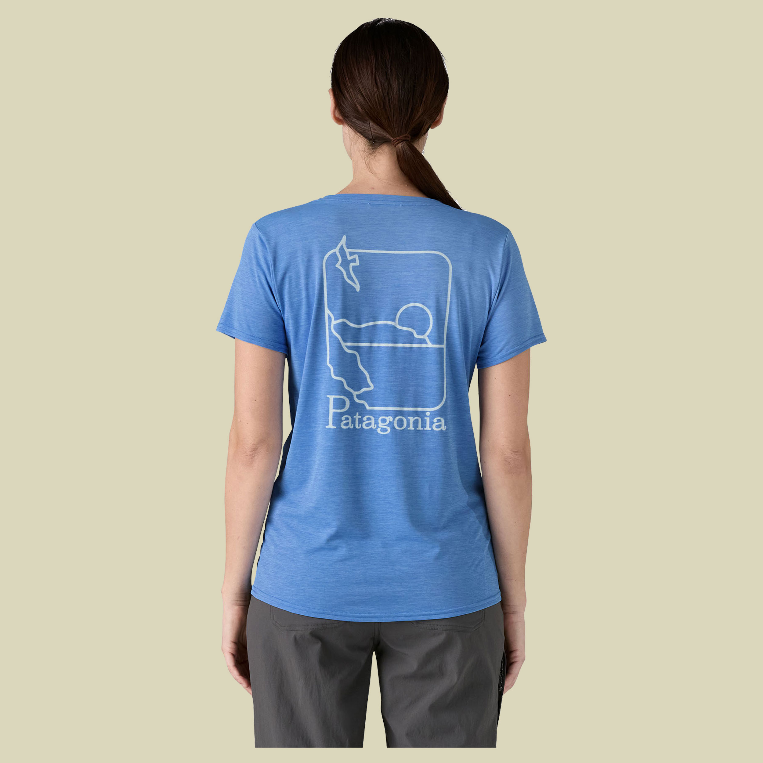 Capilene Cool Daily Graphic Shirt - Waters Women L blau - Farbe swelldrifter: abundant blue x-dye