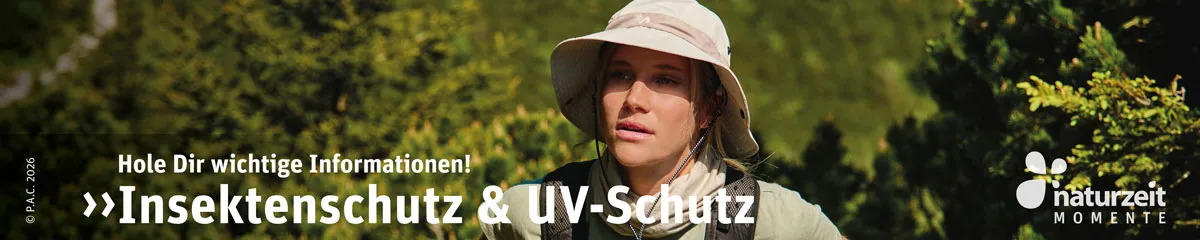 Insektenschutz & UV-Schutz - Teaserbild mit Person im Frien