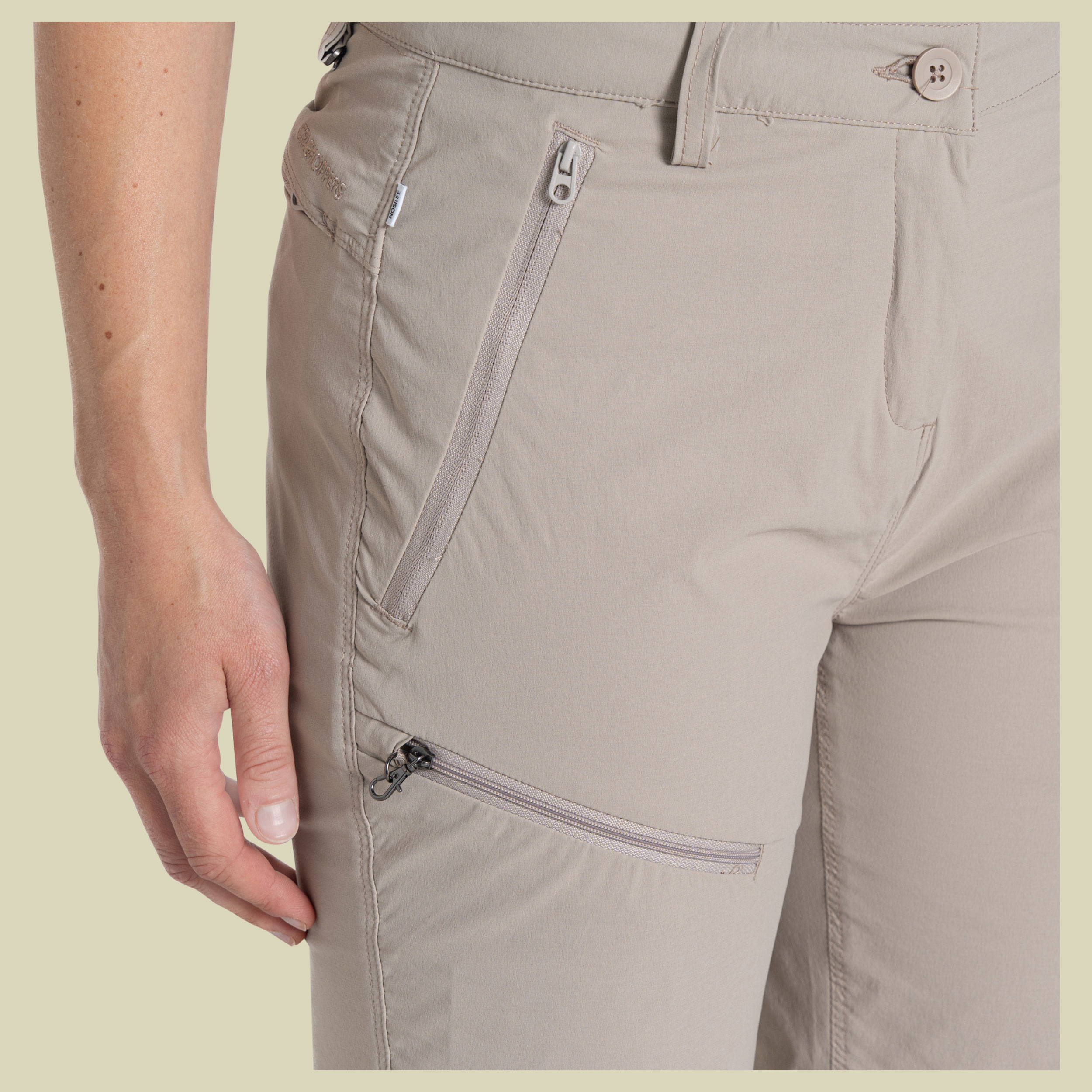 NosiLife Pro Convertible Trousers III Women 44 short beige - soft mushroom (16S)