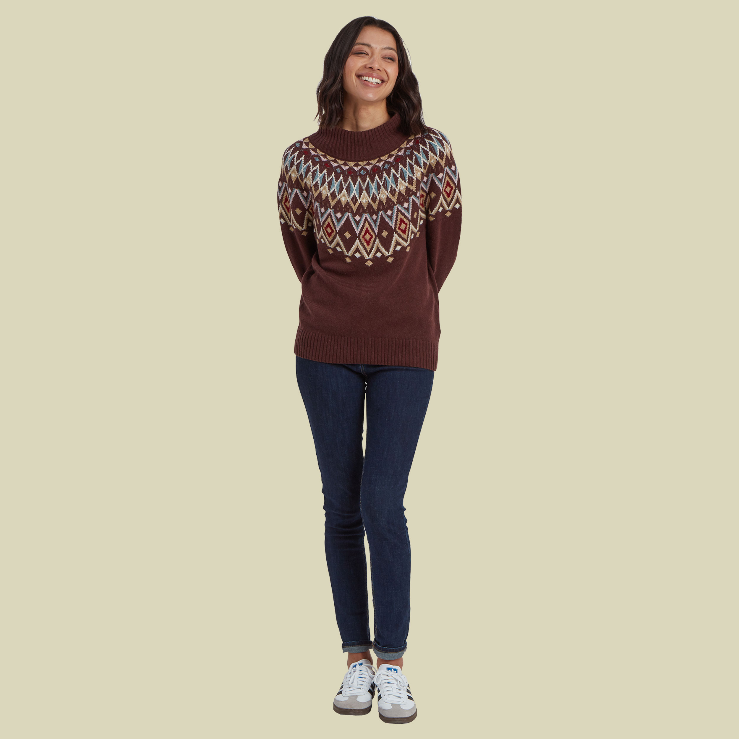 Indu Mock Neck Women rot M - merlot
