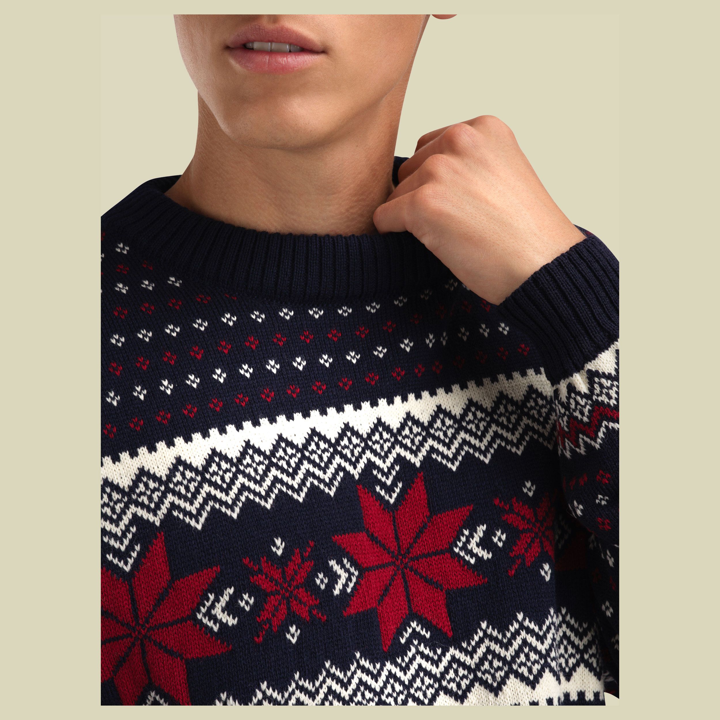Egersund Masc. Sweater Men L blau - marine offwhite