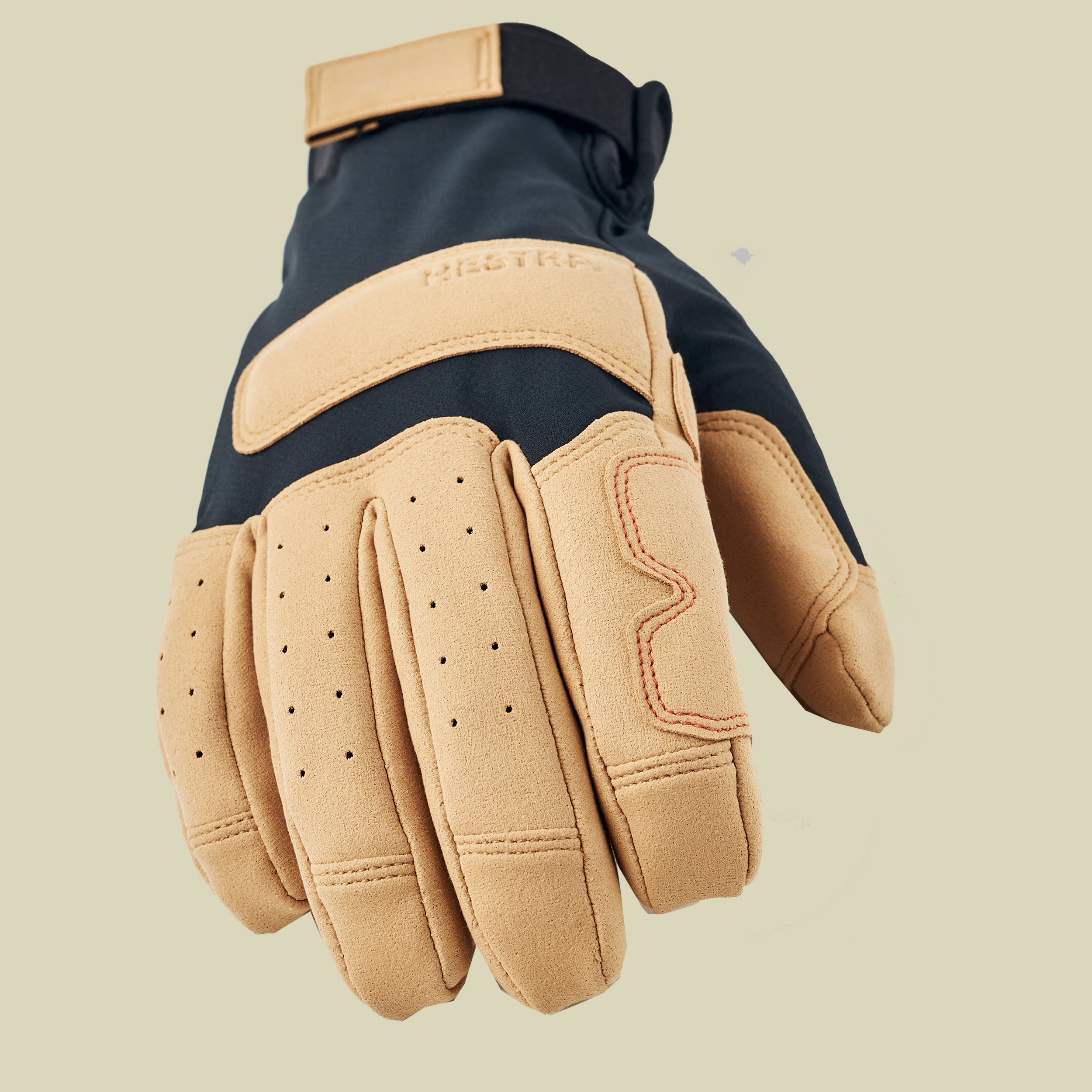 Climbers Duratan Long - 5 finger Größe 9 beige - black/tan