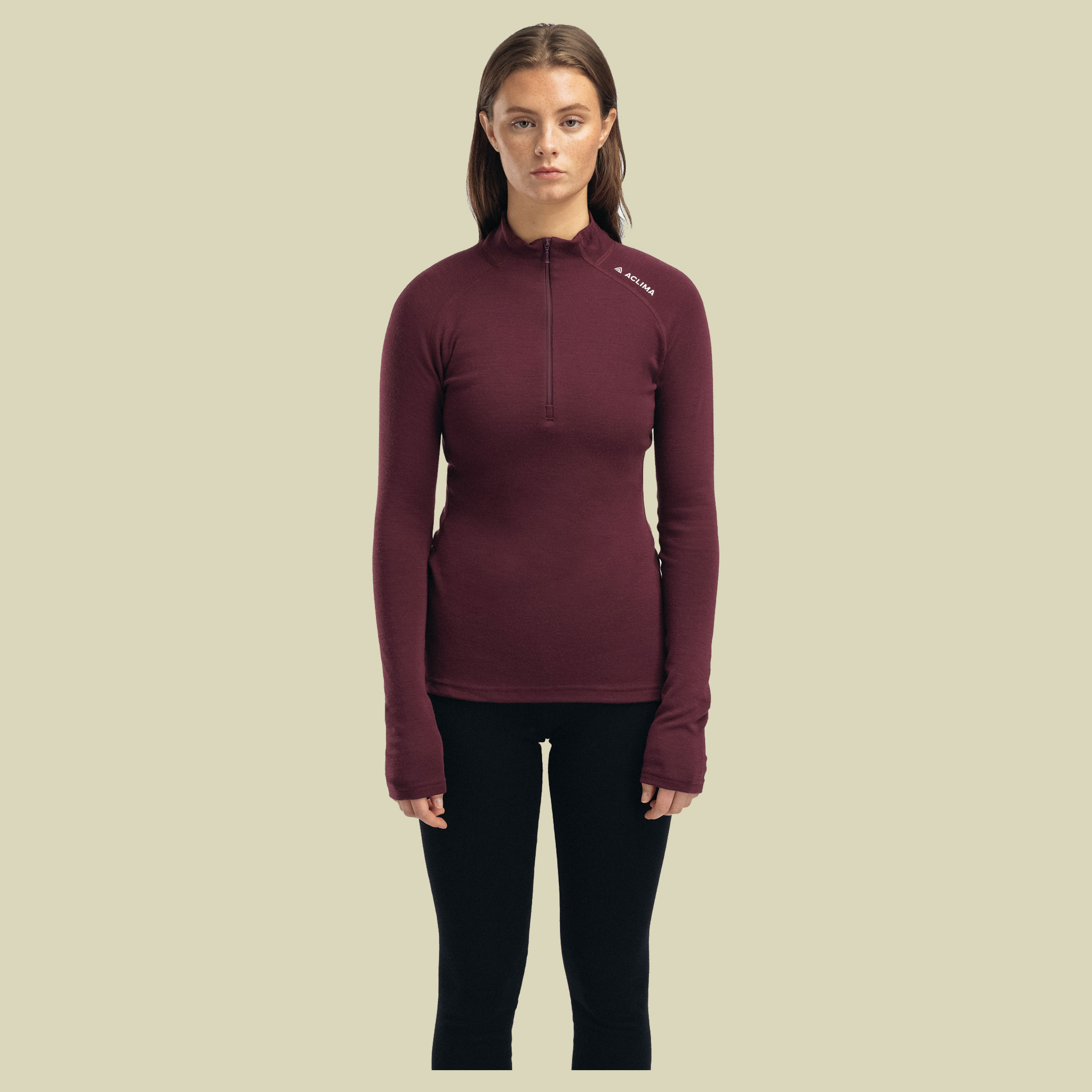 WarmWool Mock Neck W/ZIP Woman fig S