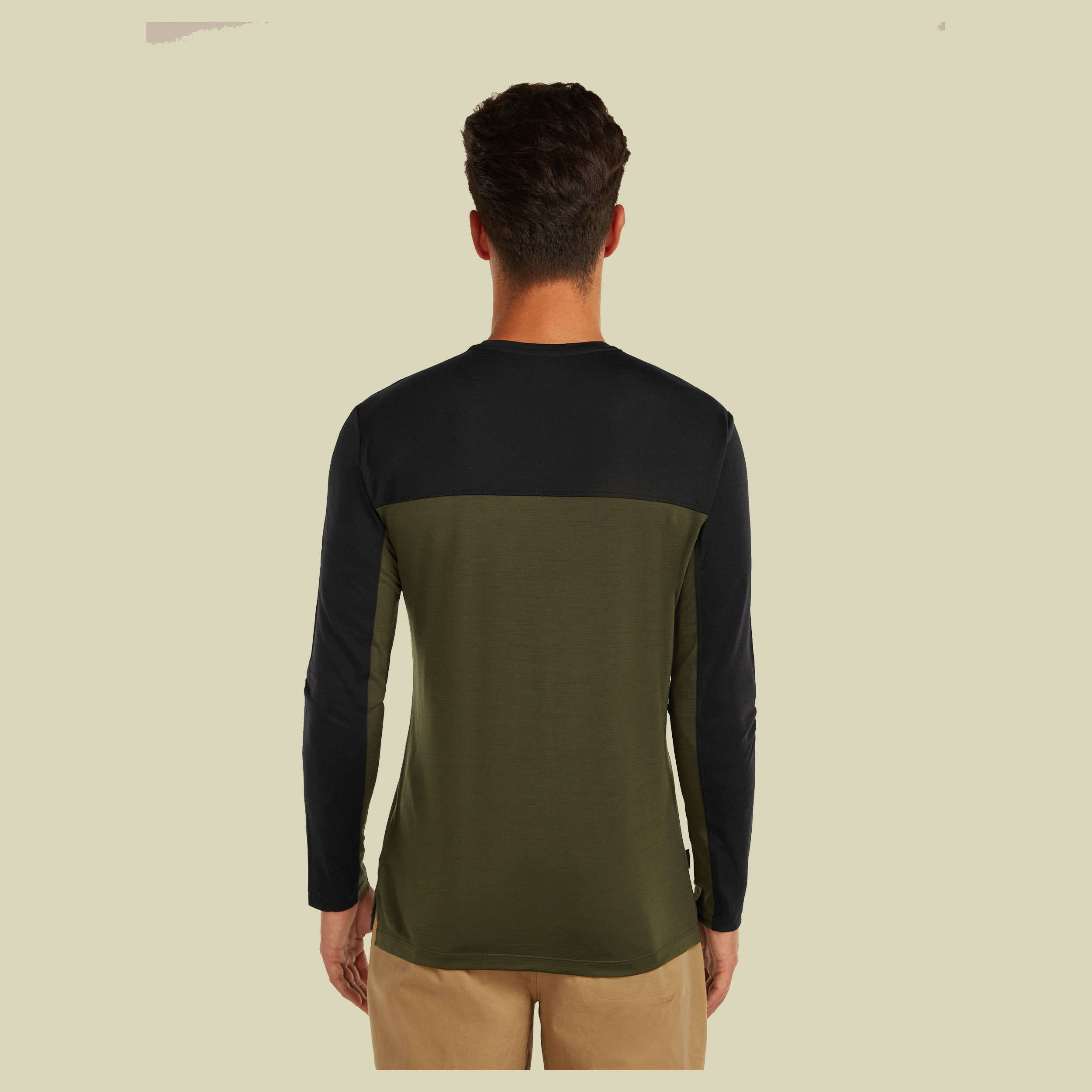 Merino Blend 125 Cool-Lite Sphere LS Tee Colour Block Men M grün - dark loden/black/colour block