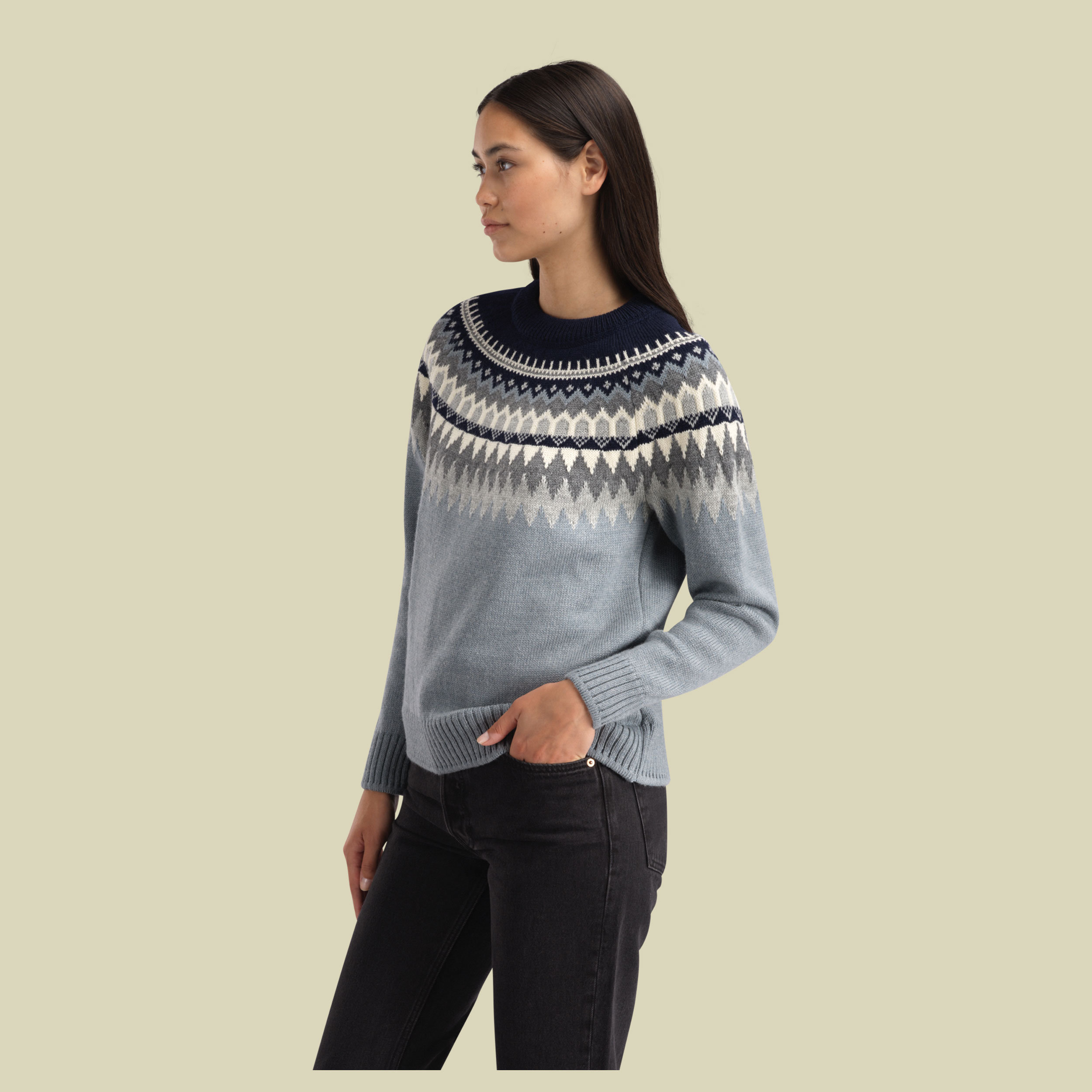 Losna Fem Sweater Women S blau - mid blue melange